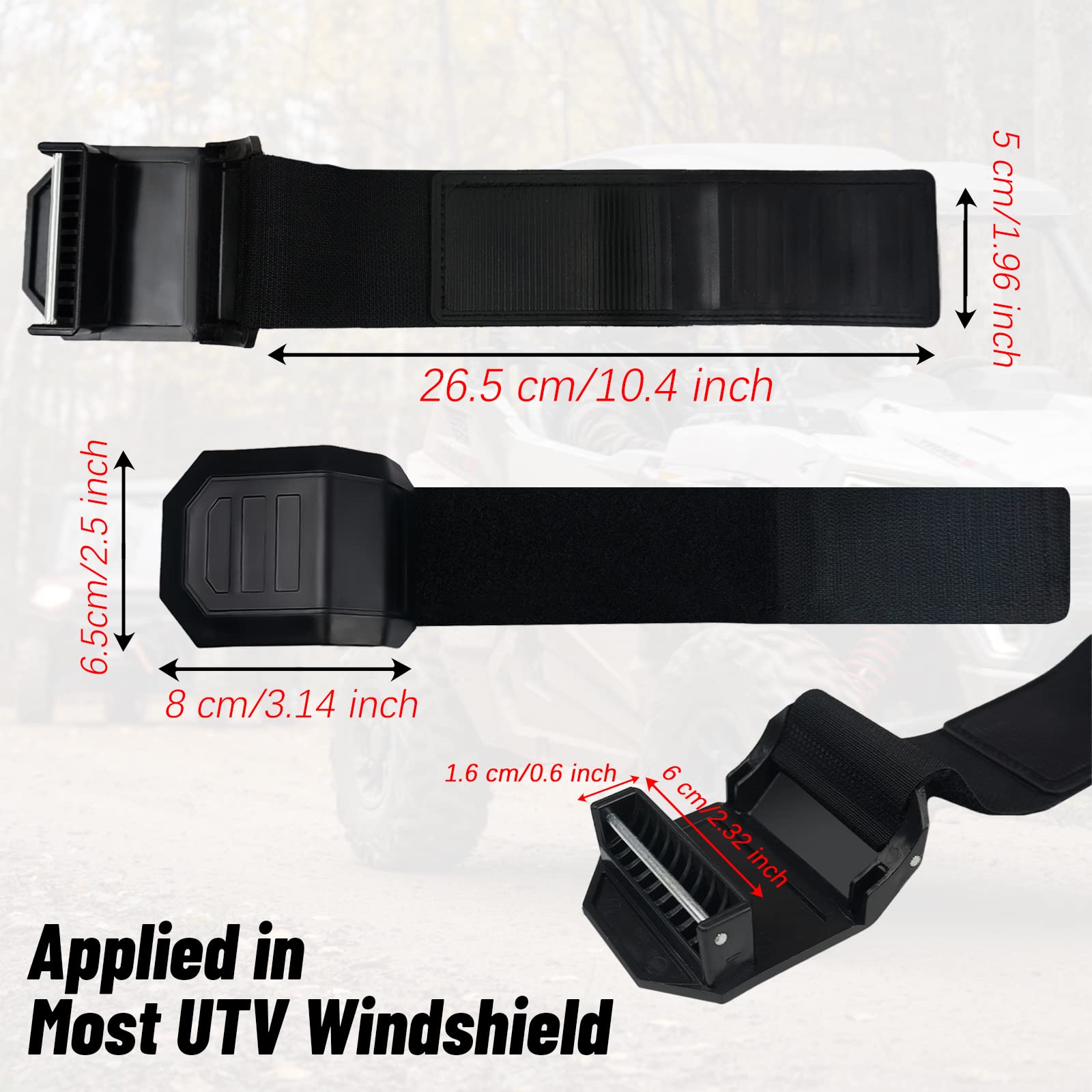 Utv Windshield Clamps-Starknightmt Adjustable Universal Clamp Strap Kit Compatible With Polaris Rzr, Ranger, General,Maverick X3,Commander, Defender,Teryx, Talon, Pioneer,2Pcs