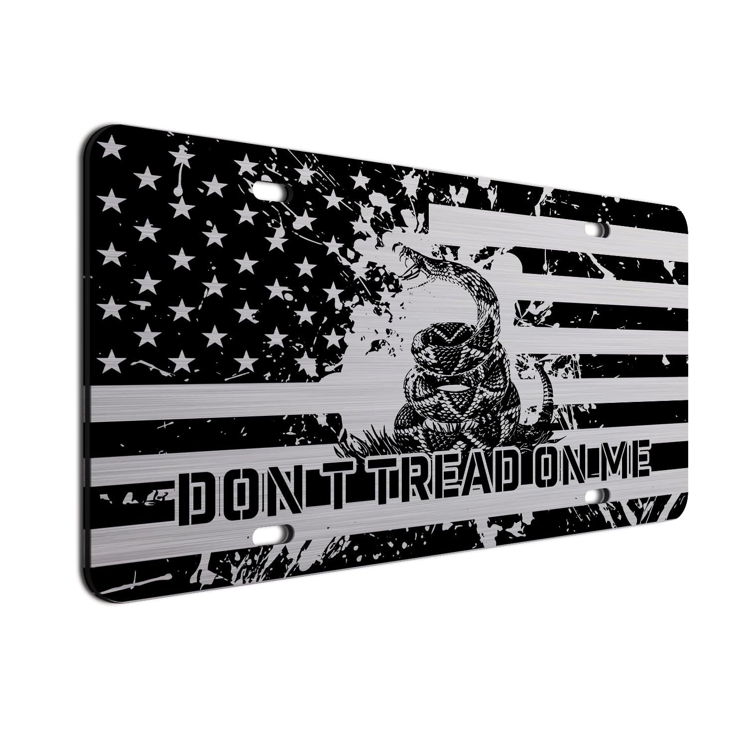 Jass Graphix Don'T Tread On Me License Plate - American Flag & Gadsden Snake Design, Durable Material, 12''''X6'''' Patriotic Ca