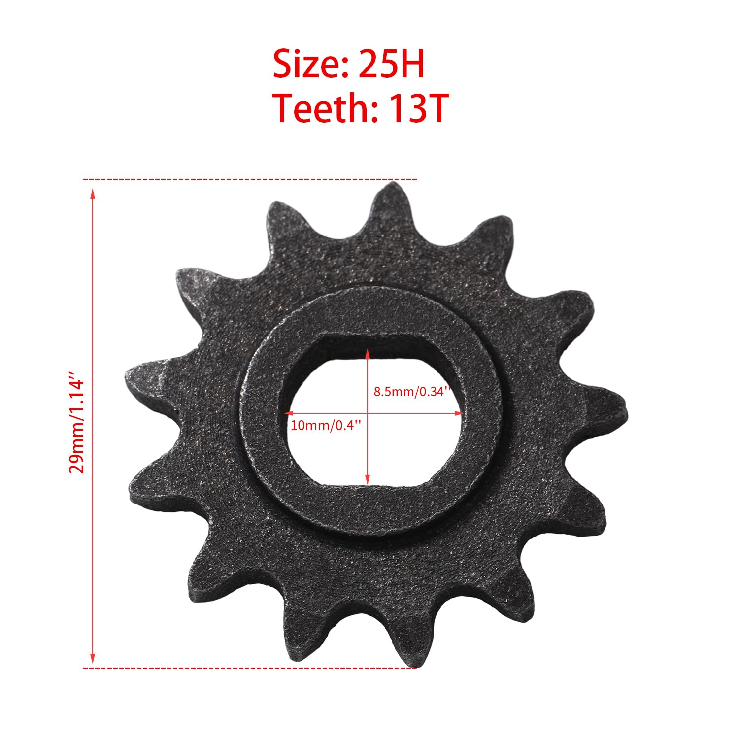KAMIER Upgraded 25H Chain 13T Teeth Motor Sprocket Master Link Replacement for Razor MX500 MX650 SX500 Mcgrath Dirt Rocket Bike