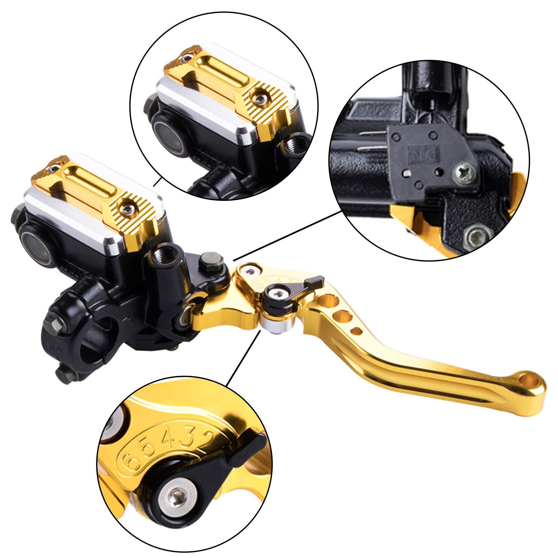 Mrelc Universal Motorcycle 7/8'' 22Mm Handlebar Brake Master Cylinder Clutch Lever Cnc Left & Right Set Compatible With Harley H