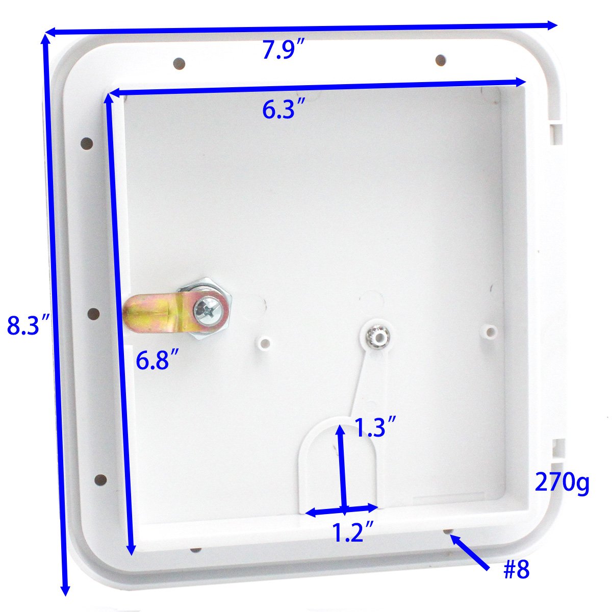 X-Haibei Rv Electric Power Cord Cable Hatch Cover Camper Trailer Hose Storage Door Compartment Lock 2 Keys W 6-1/4 Inch, H 6-3/4