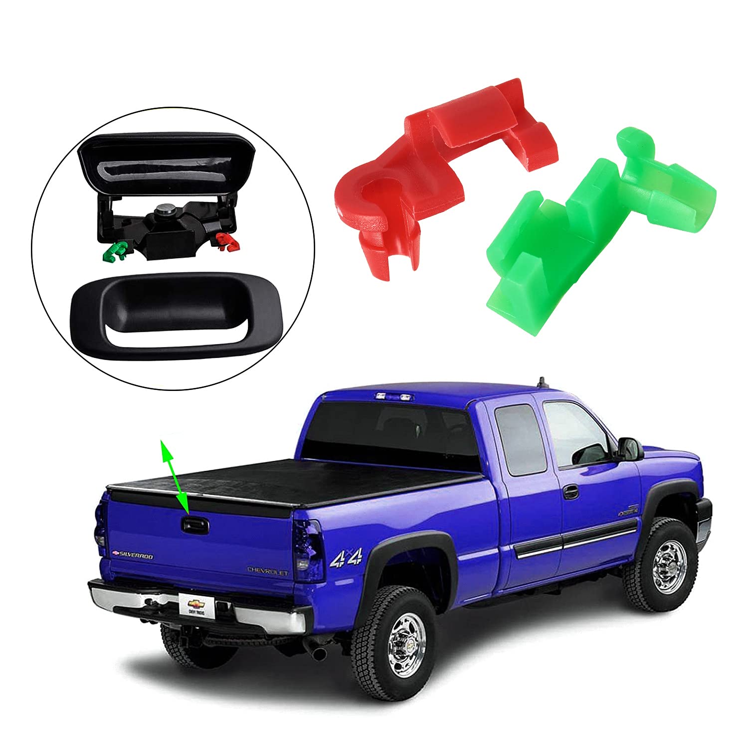 (5 Pair) 1999-2007 Chevy Silverado Gmc Sierra Tailgate Handle Rod Clip Left & Right Rod Retainer Clips - Oem#: 88981030, 88981031