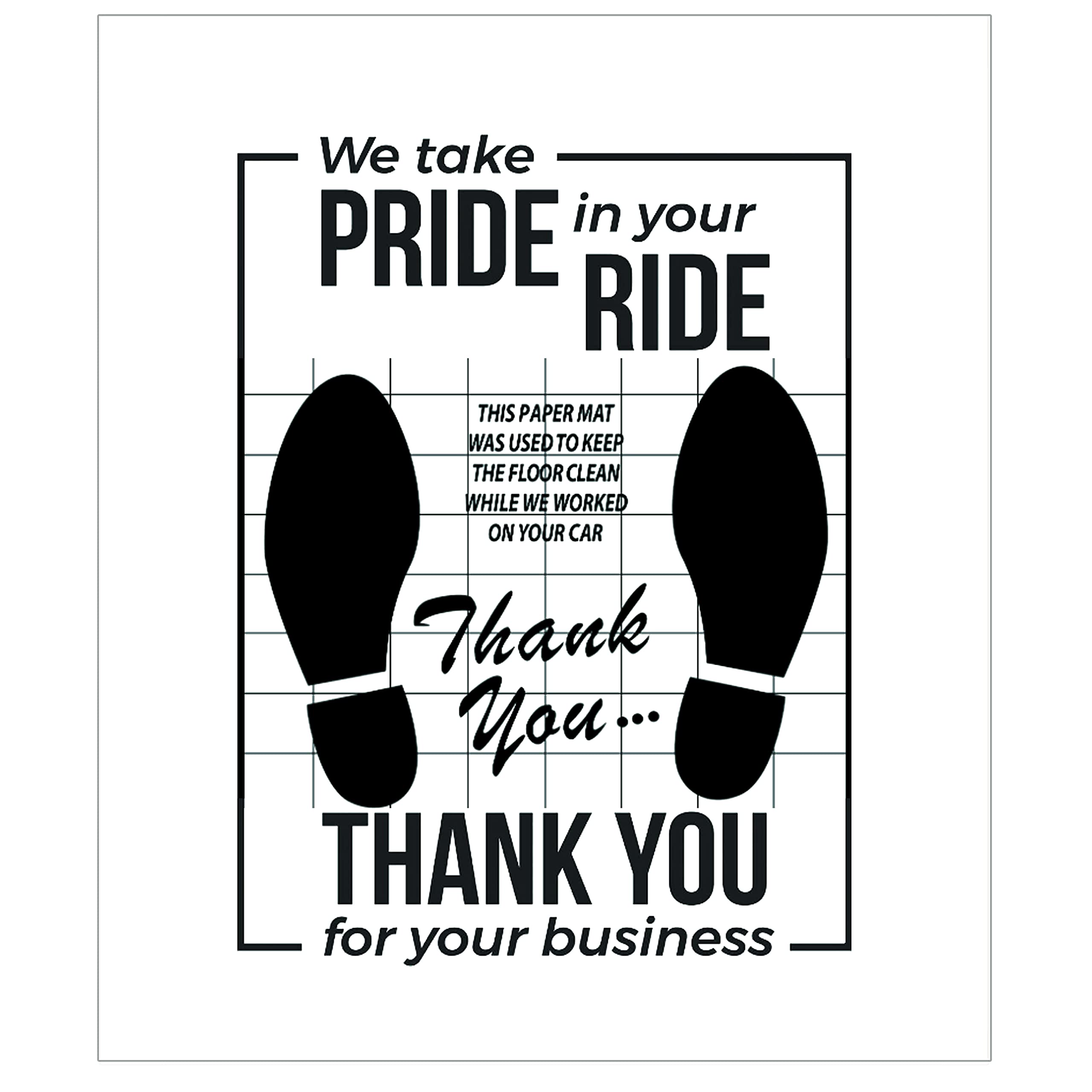 Chimailong White Car Paper Floor Mats : Disposable Floor Cars Auto Vehicles Automotive Mat Covers Protector Detailing Detail Was