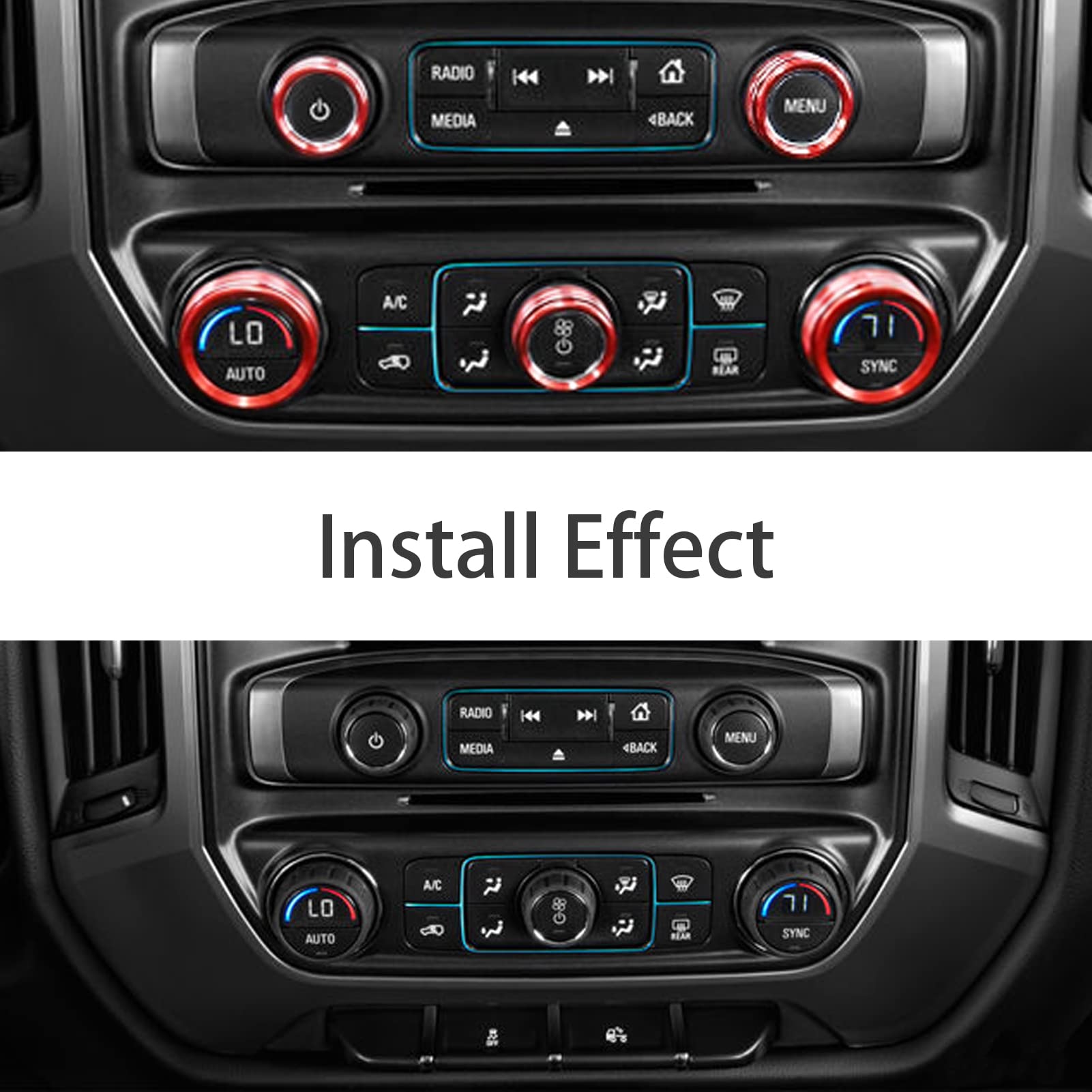 Lanyun Compatible With Chevy Silverado Gmc Sierra Center Console Switch Button Trim Air Conditioner Control Knob Cover From 2014