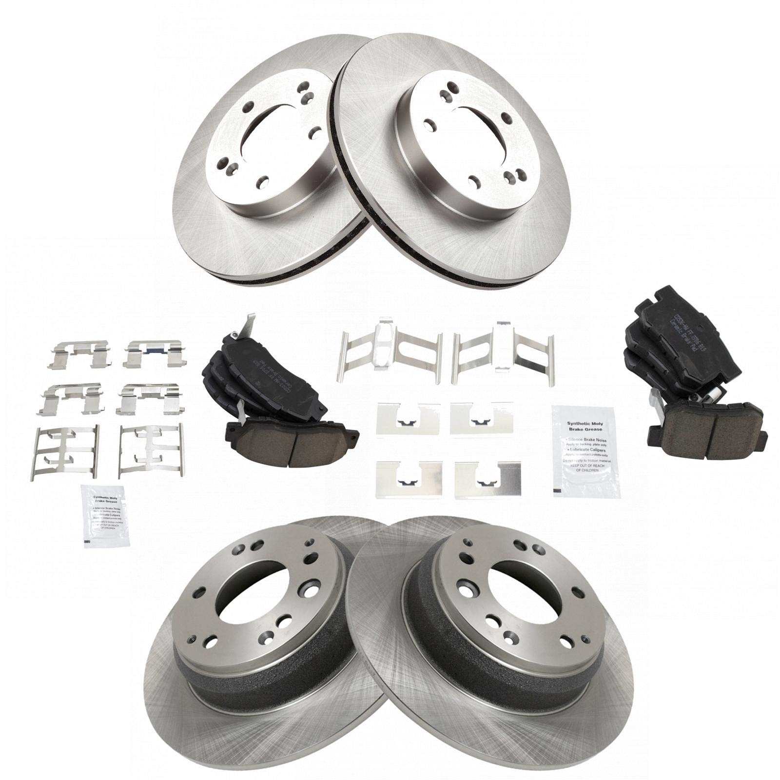 Trq Front And Rear Brake Pad & Rotor Kit Brake Pads Brake Rotor Ceramic Compatible With 1991-1995 Acura Legend 1996-1998 Rl 1995