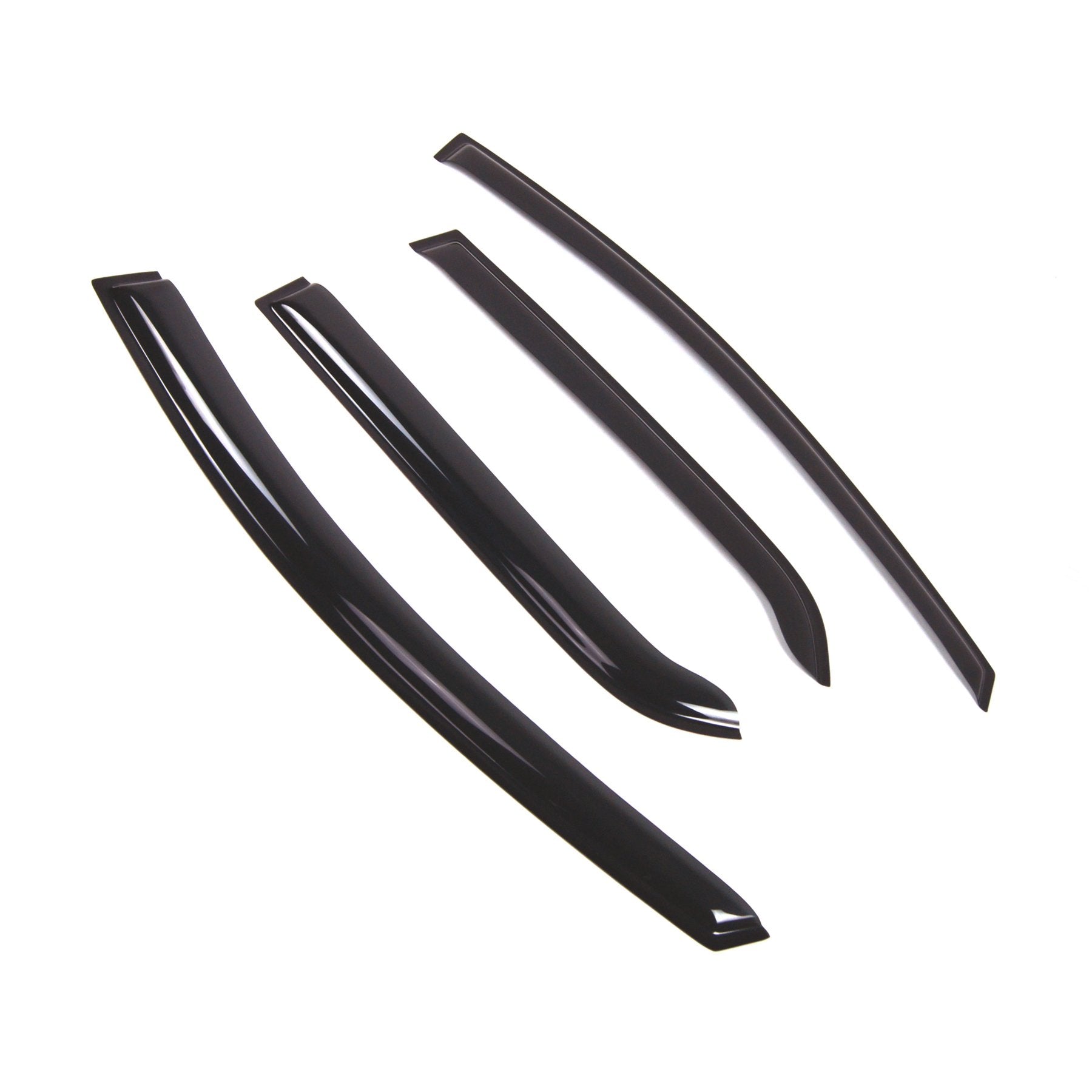 Tuningpros WD2-714 Dark Smoke 4 Pcs Set Window Visor (Outside Mount) Deflector Rain Guard Compatible with 2011-2014 Mazda Mazda2