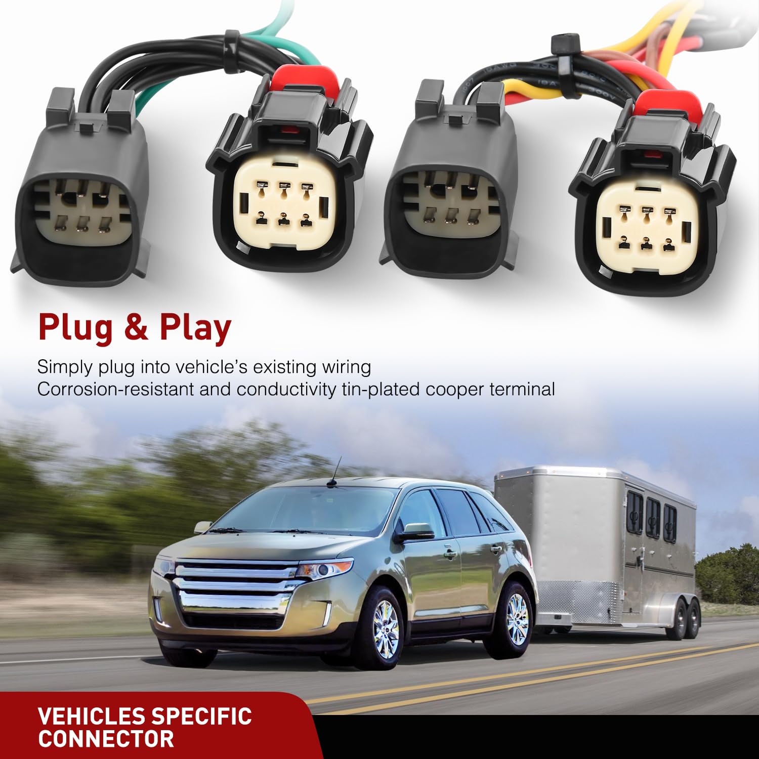 Nilight 4 Pin Trailer Wiring Harness Kit 56120 Vehicle Connect Plug OEM Compatible Custom for 2011 2012 2013 2014 Ford Edge Limi
