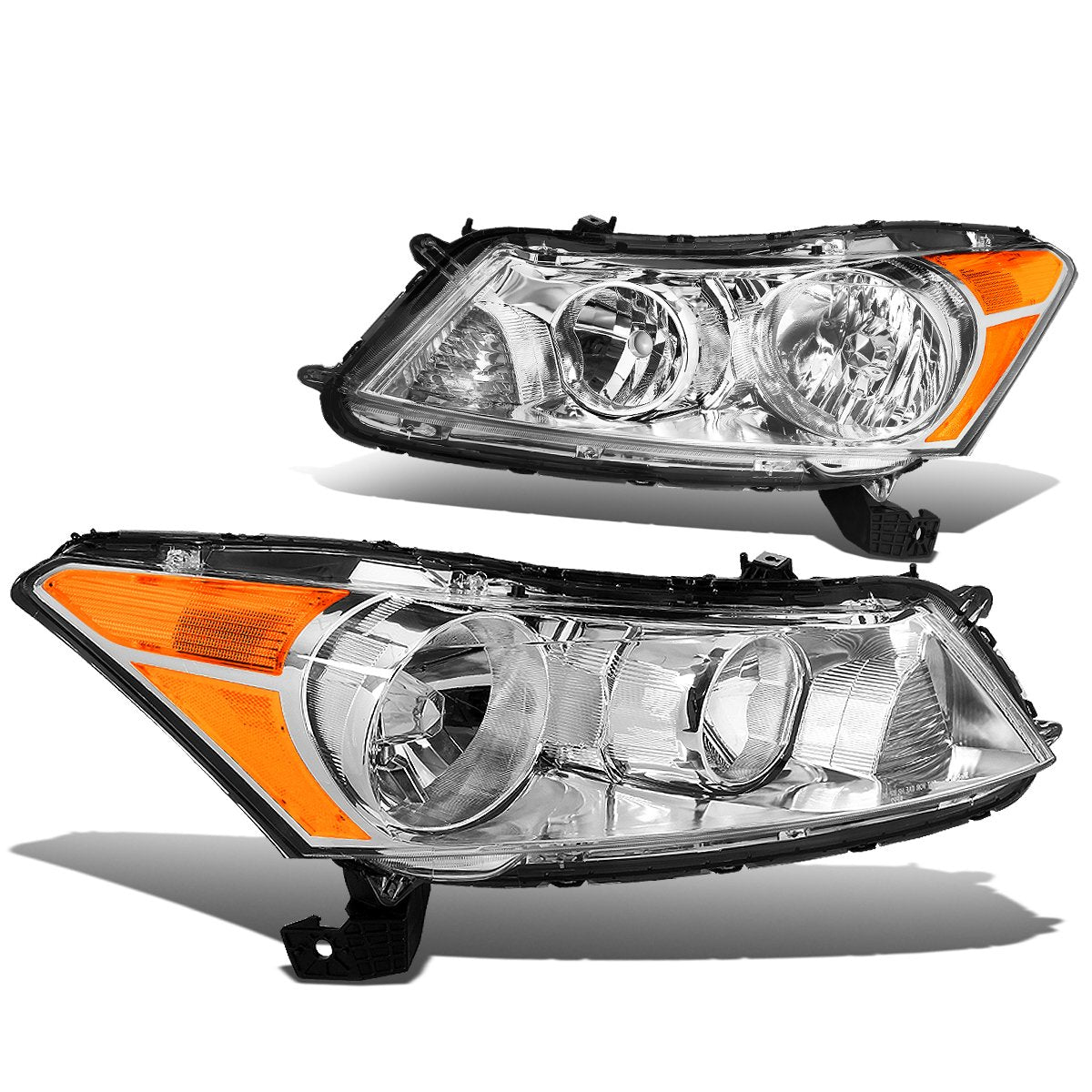 Auto Dynasty Halogen Model Factory Style Headlights Assembly Compatible With Honda Accord Sedan 4-Door 2008 2009 2010 2011 2012,