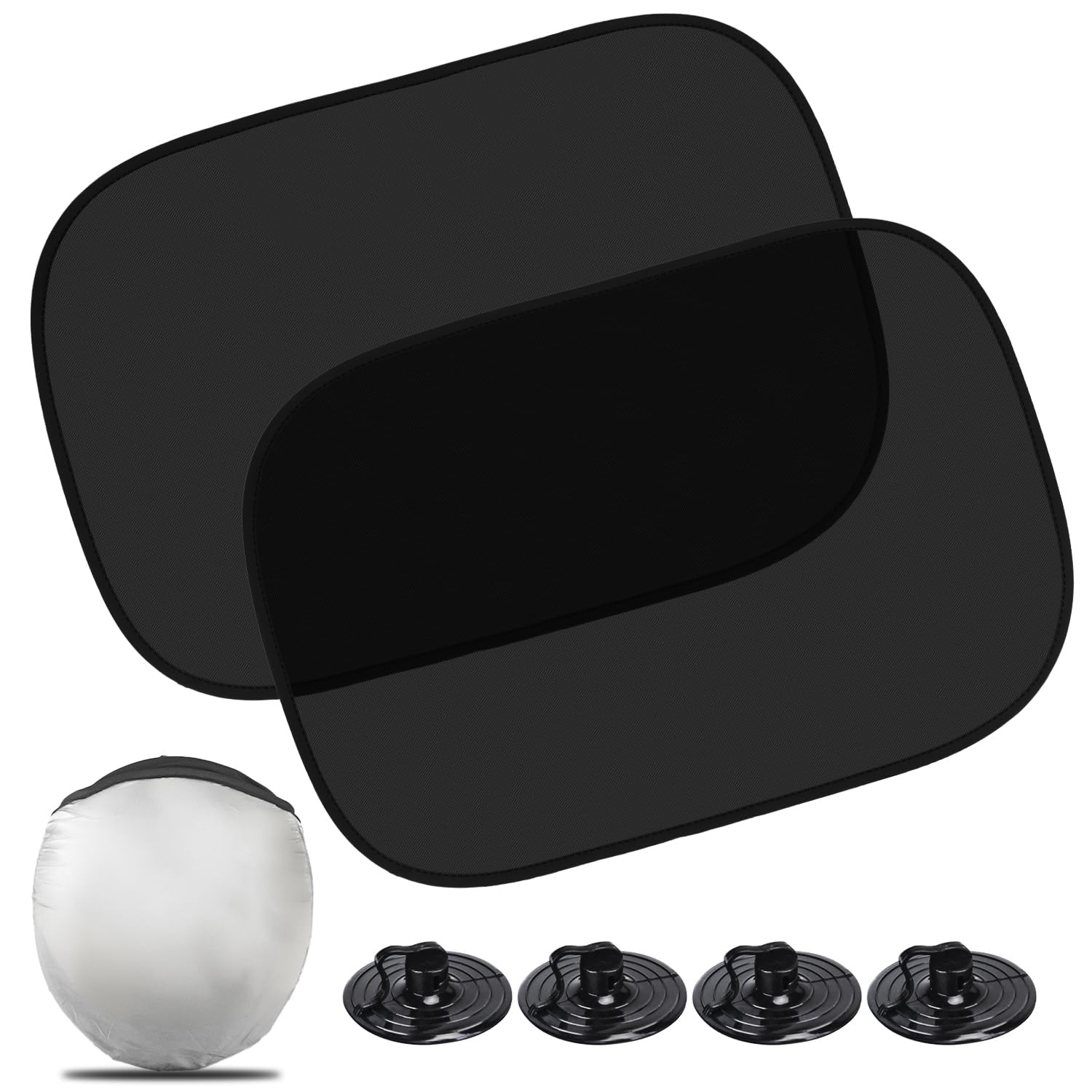 Car Window Shade for Baby (20''x12''), 2 Pack Car Window Shades, Car Shades for Back Windows Baby with Suction Cups, Complete Ki