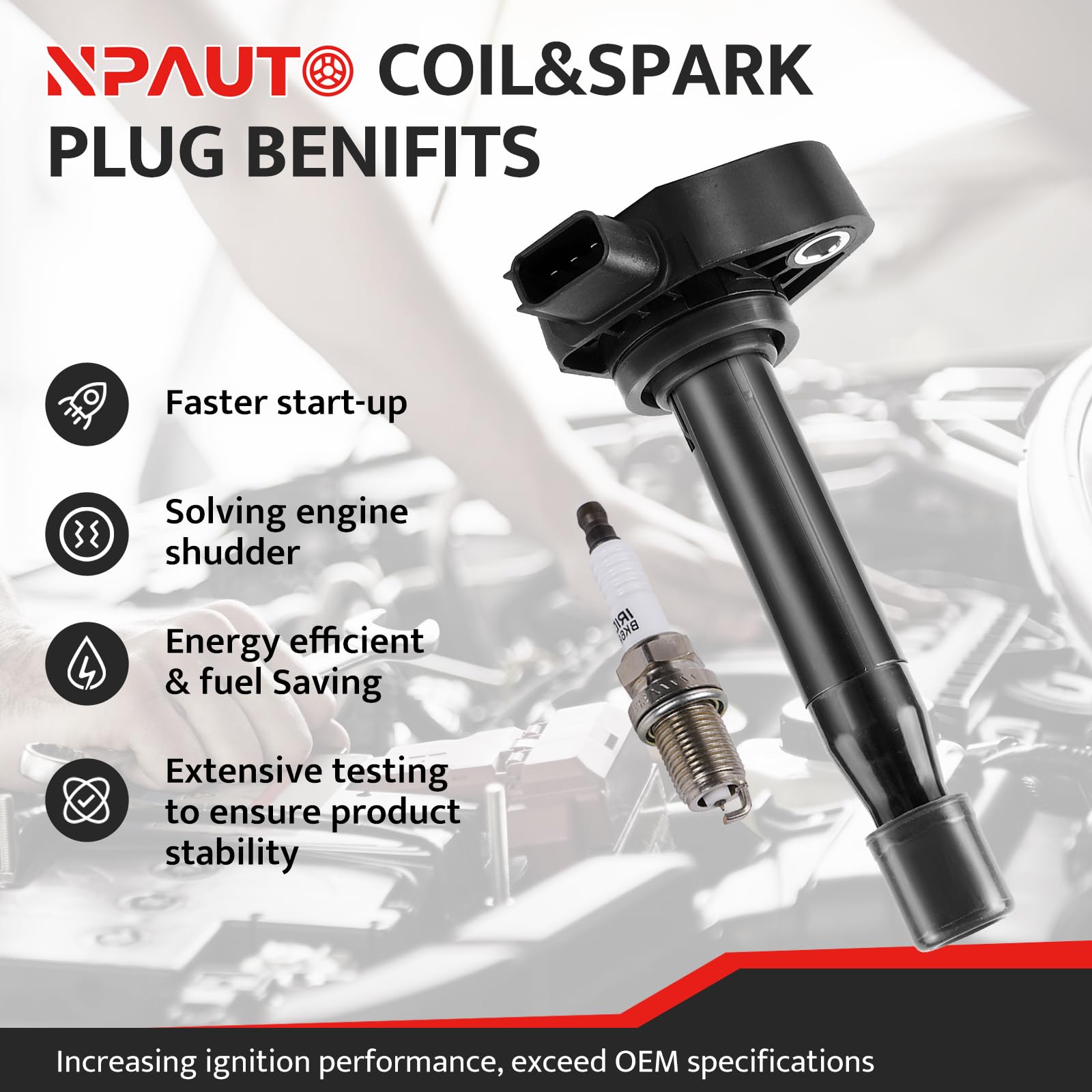 Ignition Coil Pack Spark Plugs Replacement For V6 3.5 3.2 Honda Odyssey 1999 2000 2001 2002 2003 2004 2005 2006 2007 2008 2009 2