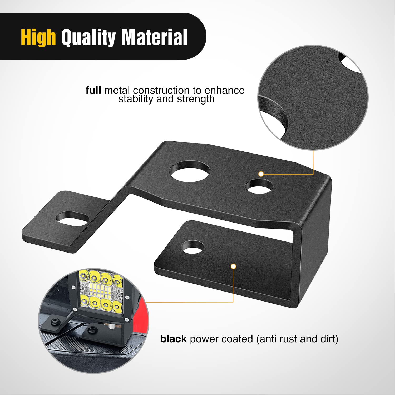 Nilight 2Pcs Lower Windshield Hinge Mounting Brackets A-Pillar Brackets For Offroad Led Fog Light Pods For 2021 2022 2023 2024 F