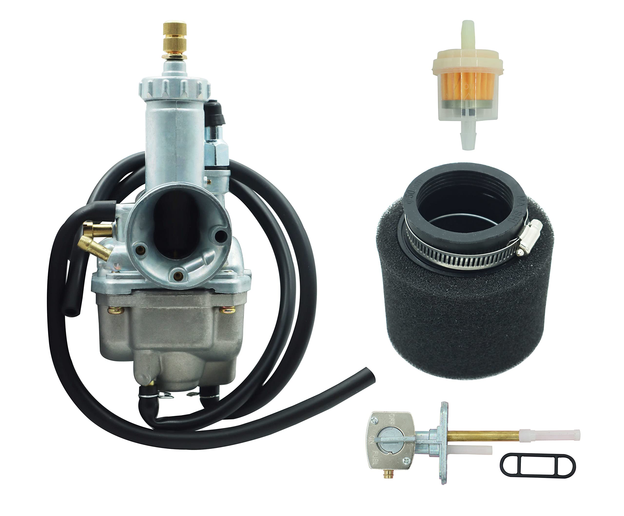 Carburetor For Kawasaki Bayou 220 Klf220 1988-1998,Bayou 250 Klf250 Carb 2003-2011 With Air Filter And Fuel Gas Petcock Valve Sw