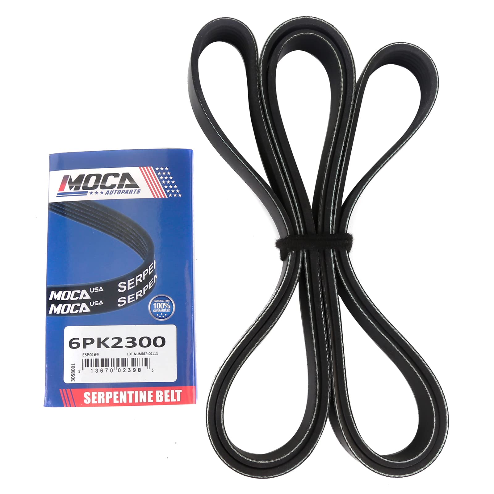 Moca 6Pk2300 Serpentine Belt Fits 04-05 For Chevrolet Impala Monte Carlo 3.8L & 04-06 Chevy Trailblazer 4.2L & 04-08 For Pontiac
