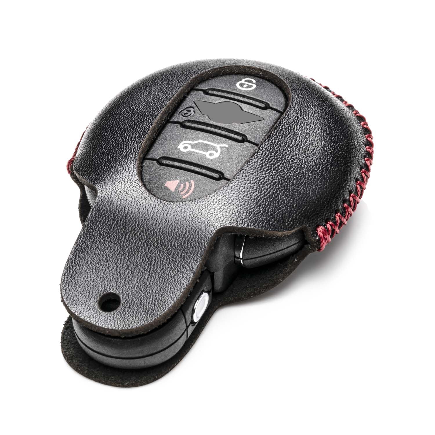 Vitodeco Genuine Leather Smart Key Fob Case Cover Compatible With Mini Cooper, Clubman, Hardtop, Convertible, Countryman 2014-20