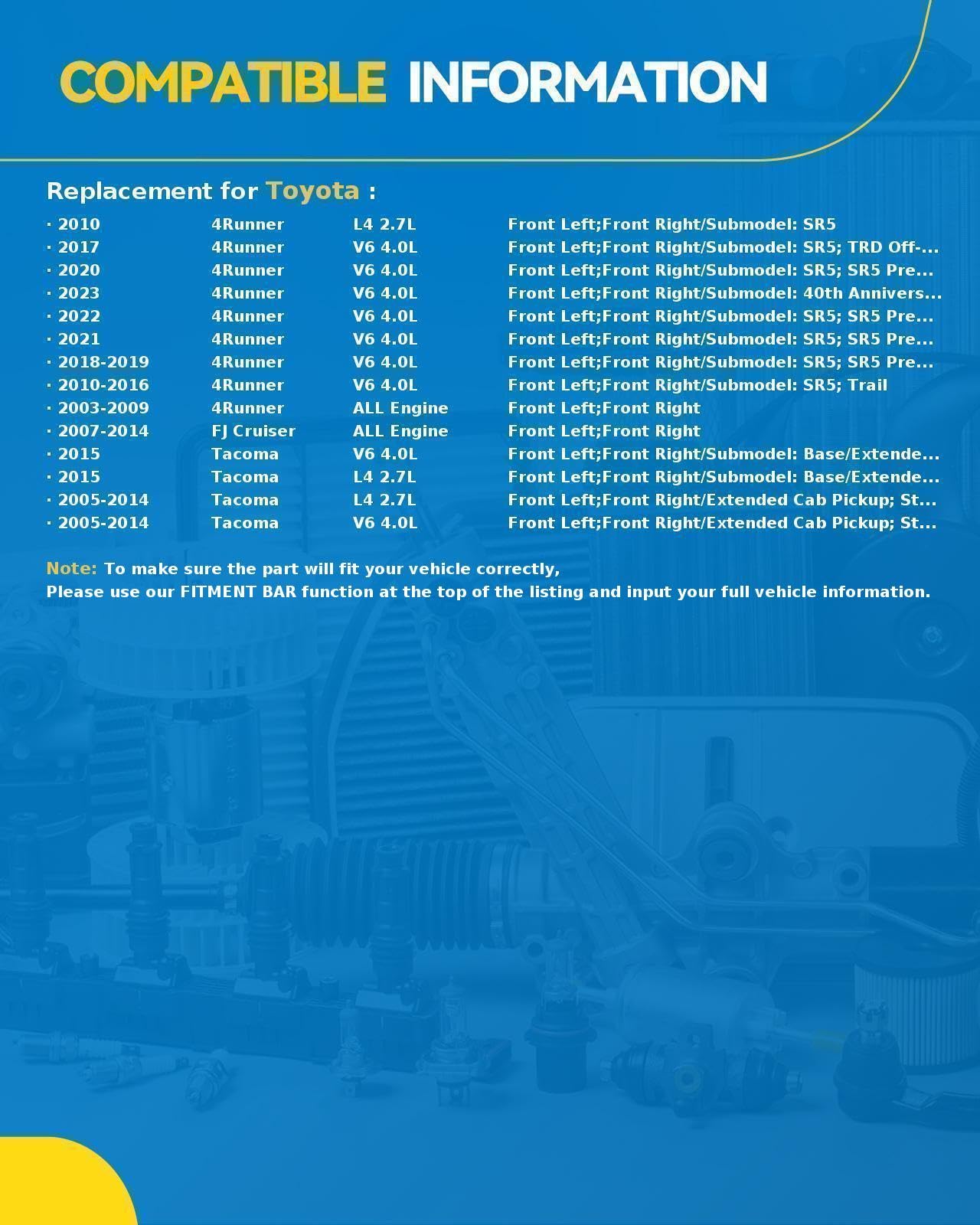 Philtop Front Struts For 4Runner 2003-2020, Fj Cruiser 2007-2014, Tacoma 2005-2015, Shock Absorber Complete Suspension 171371L+1