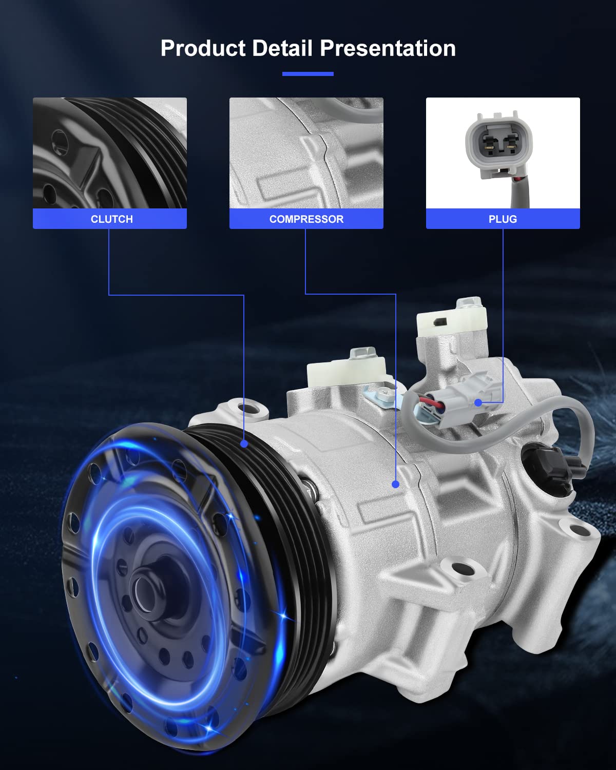 Eccpp Ac Compressor 2006-2012 Fit For Toyota Yaris 1.5L A/C Compressor With Clutch