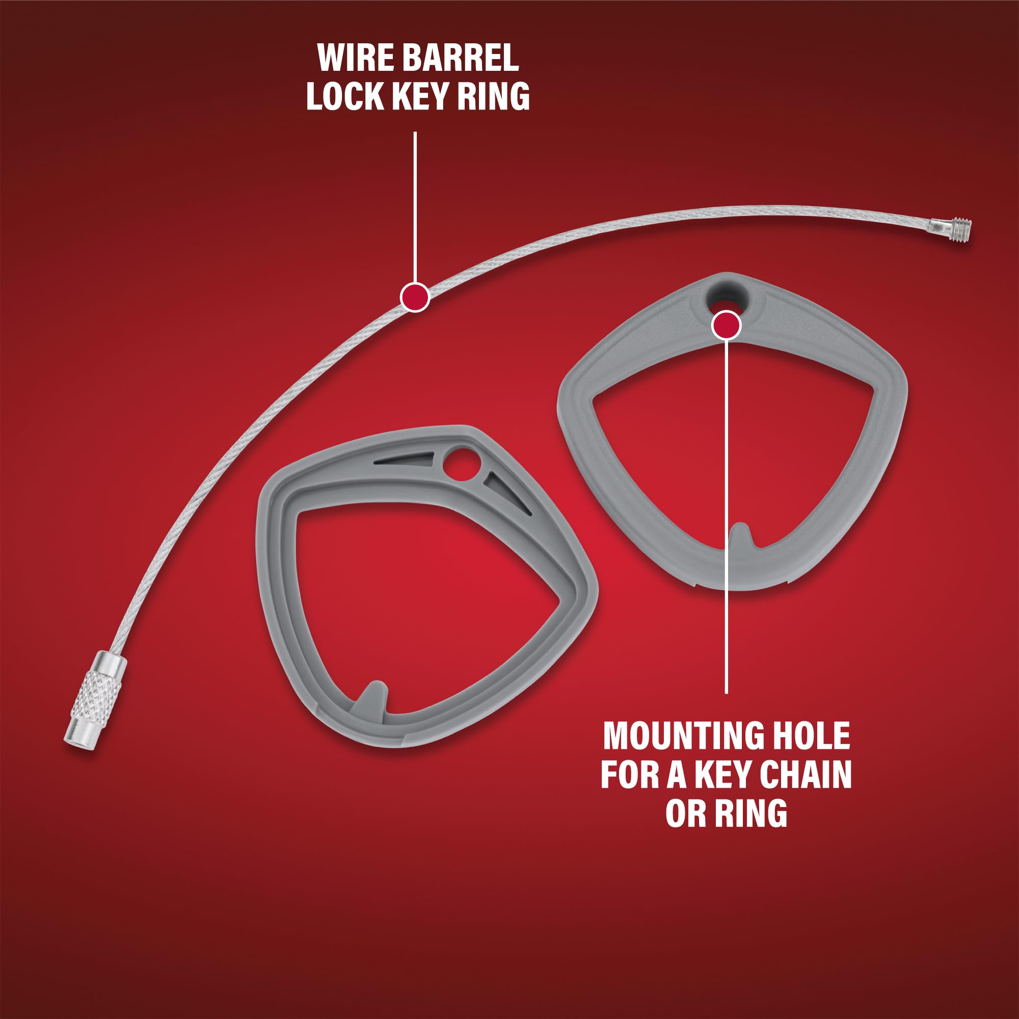 Show Chrome Grey Can-Am Spyder Key Covers, 2-Pack With Wire Barrel Lock Key Ring - Snaps Over Key, Adds Mounting Hole For Chains