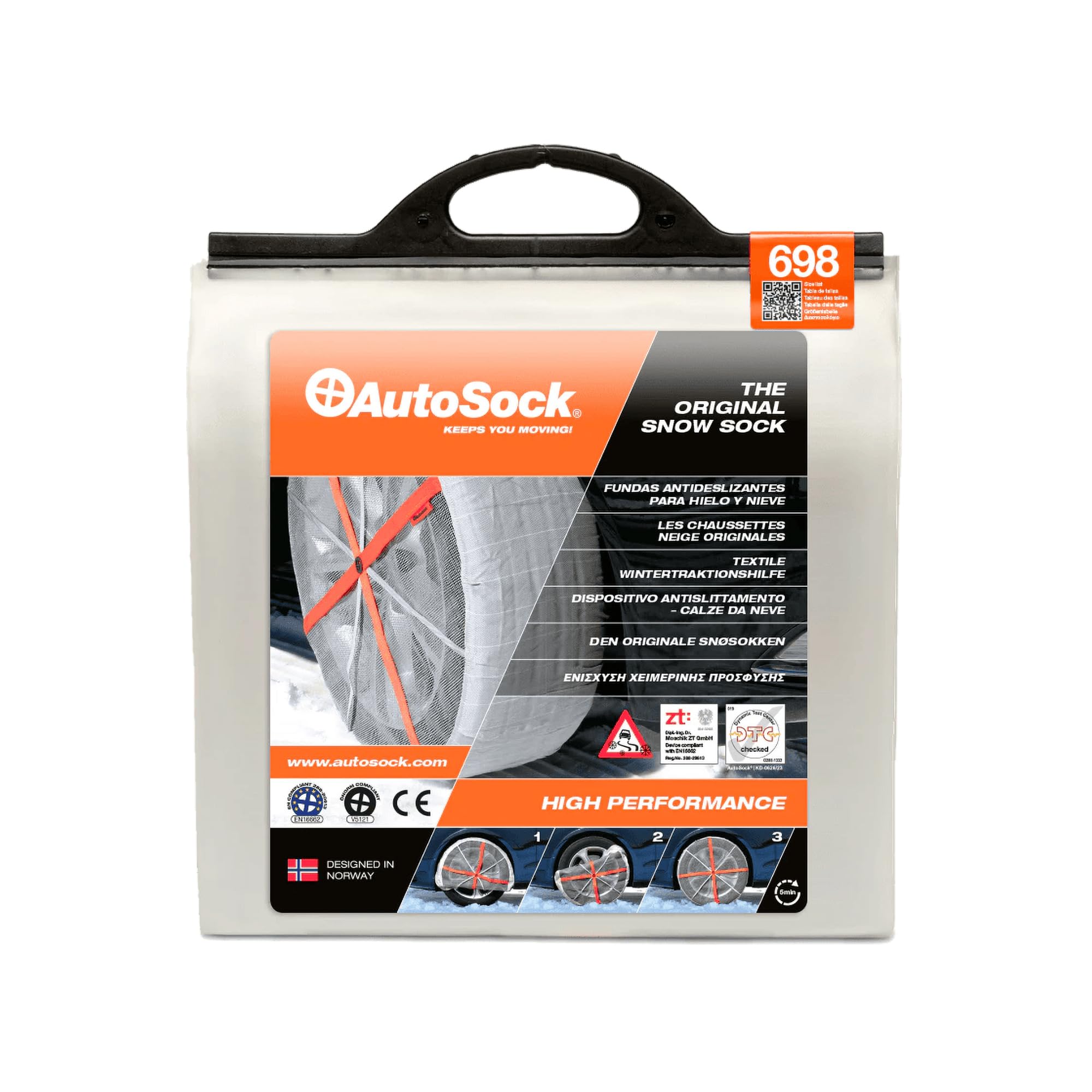 Autosock Hp698, Snow Socks For Tires, Pack Of 2