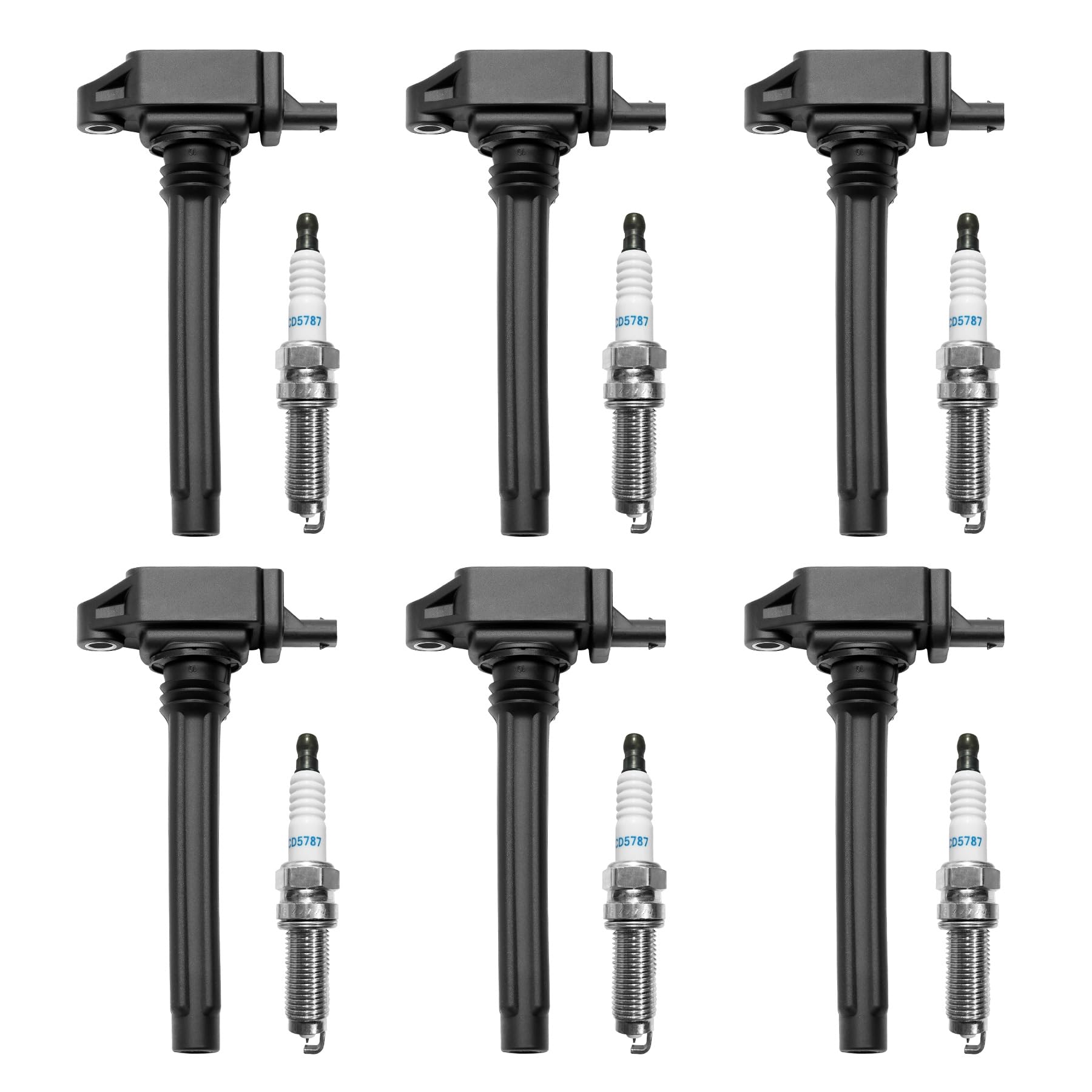Ignition Coil & Spark Plugs Set Of 6 Compatible With Chrysler 200 300 Town Country Dodge Charger Grand Caravan Ram Jeep Cherokee