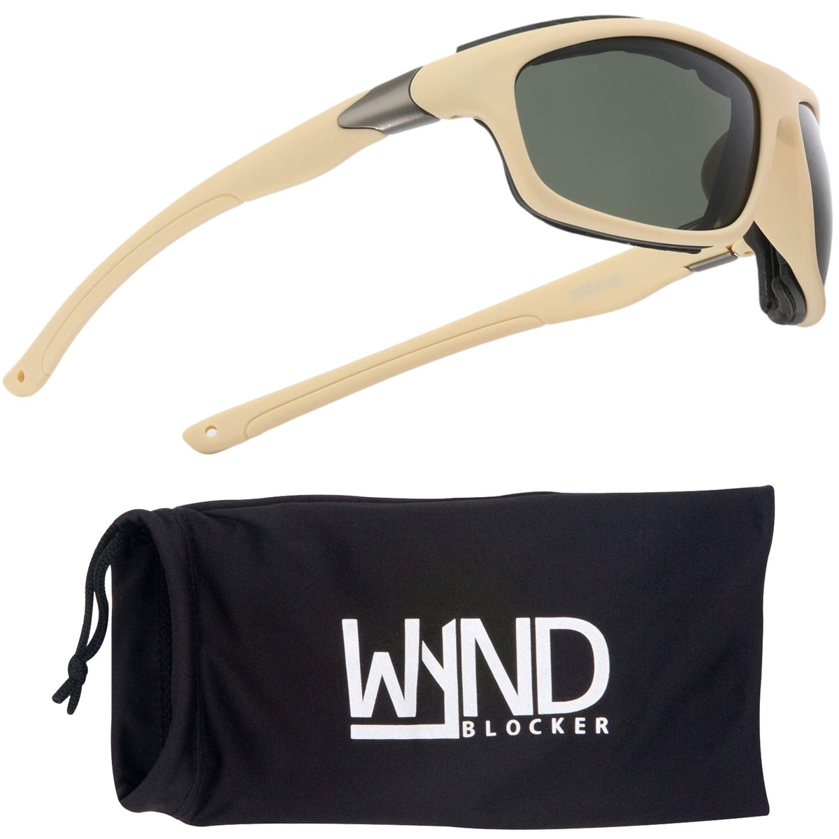 Wynd Blocker Airdam Sunglasses Motorcycle Riding, Driving, Fishing, Boating Wrap (Desert Tan | Verdant)