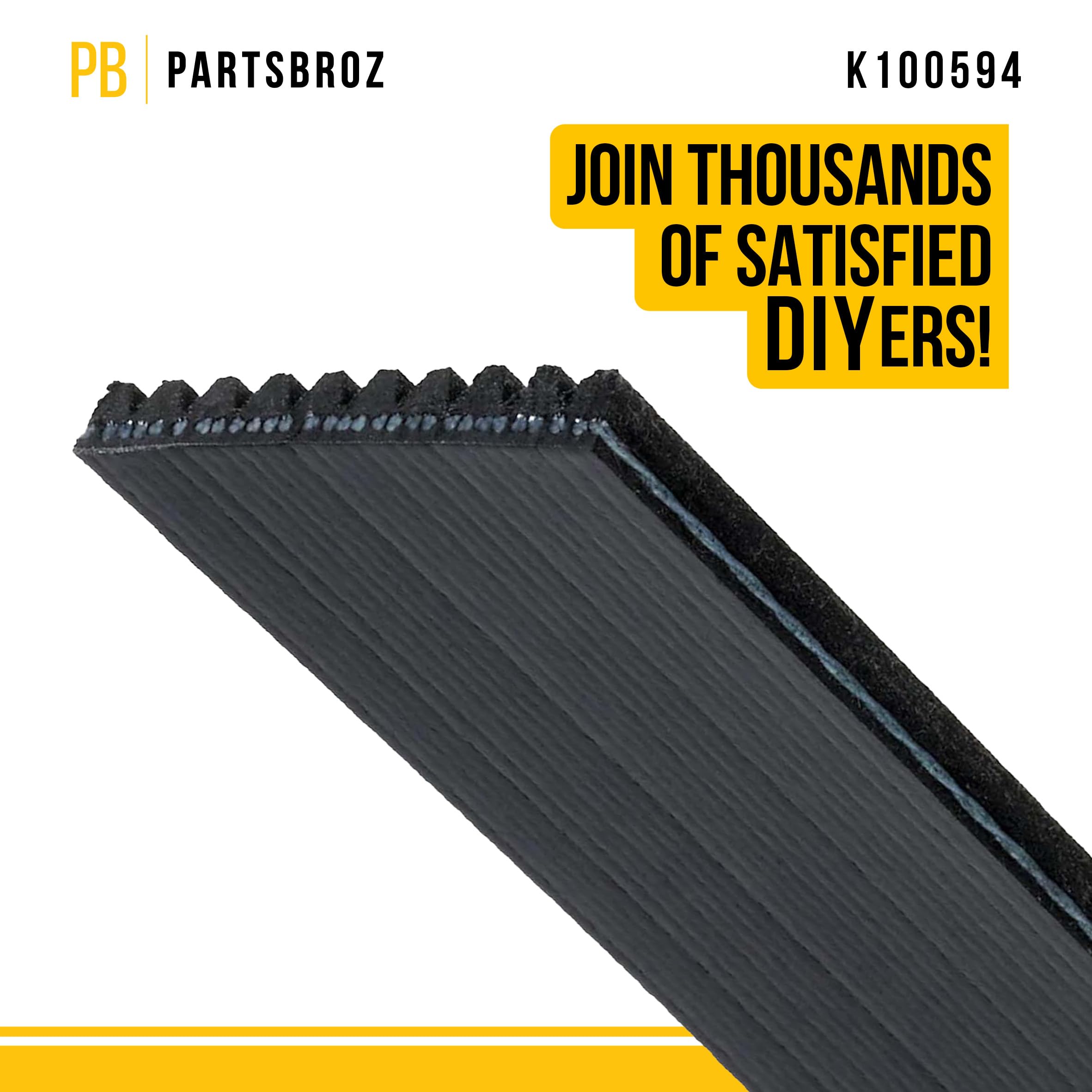 Partsbroz K100594 Micro-V Serpentine Drive Belt - Compatible With Gates Goodyear Dayco Bando Acdelco Continental - Replaces K100