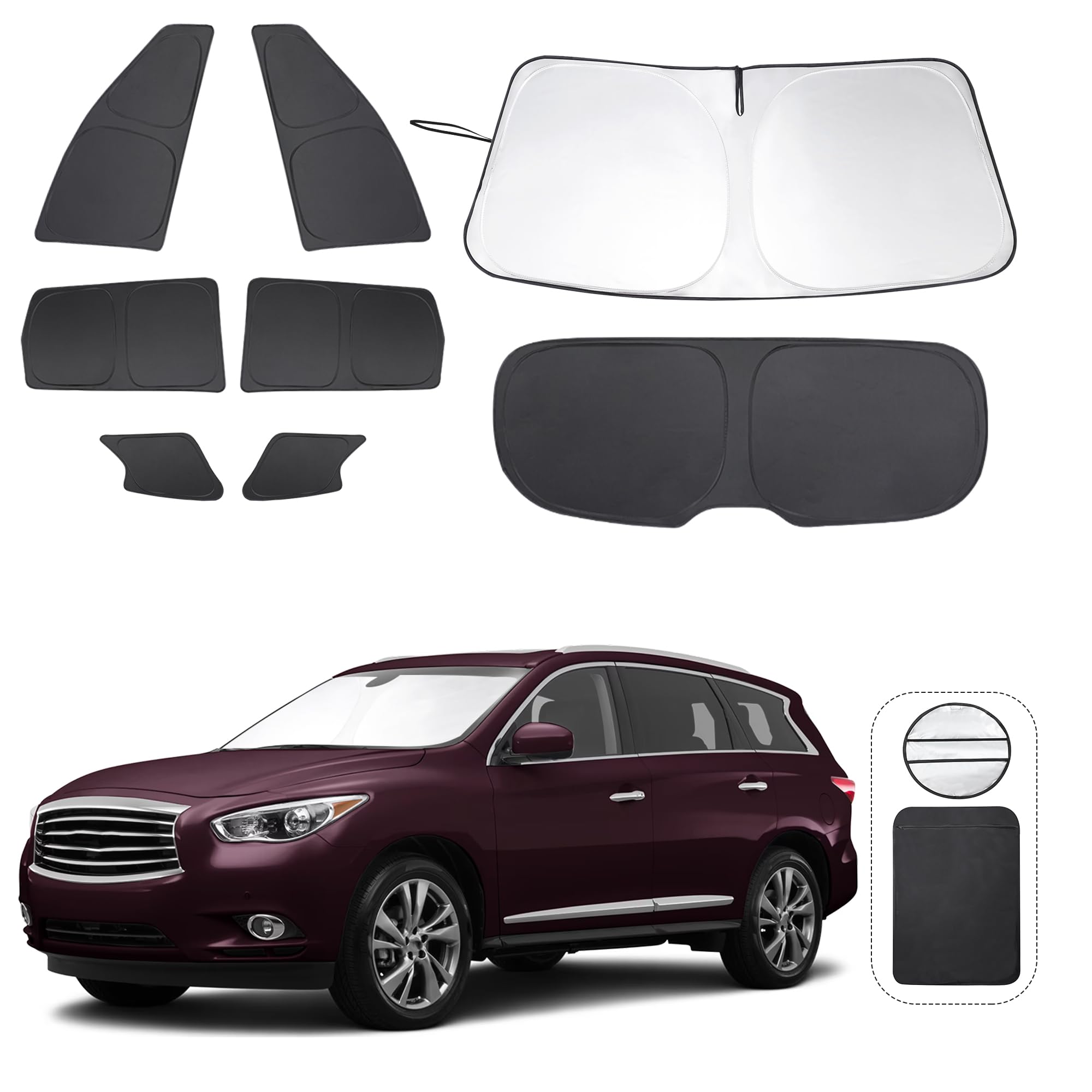 Tinglu Window Shades For Infiniti Qx60 2014-2021 Accessorie Car Side Full Windows Rear Triangular Windshield Sun Shade Sun Uv Ra