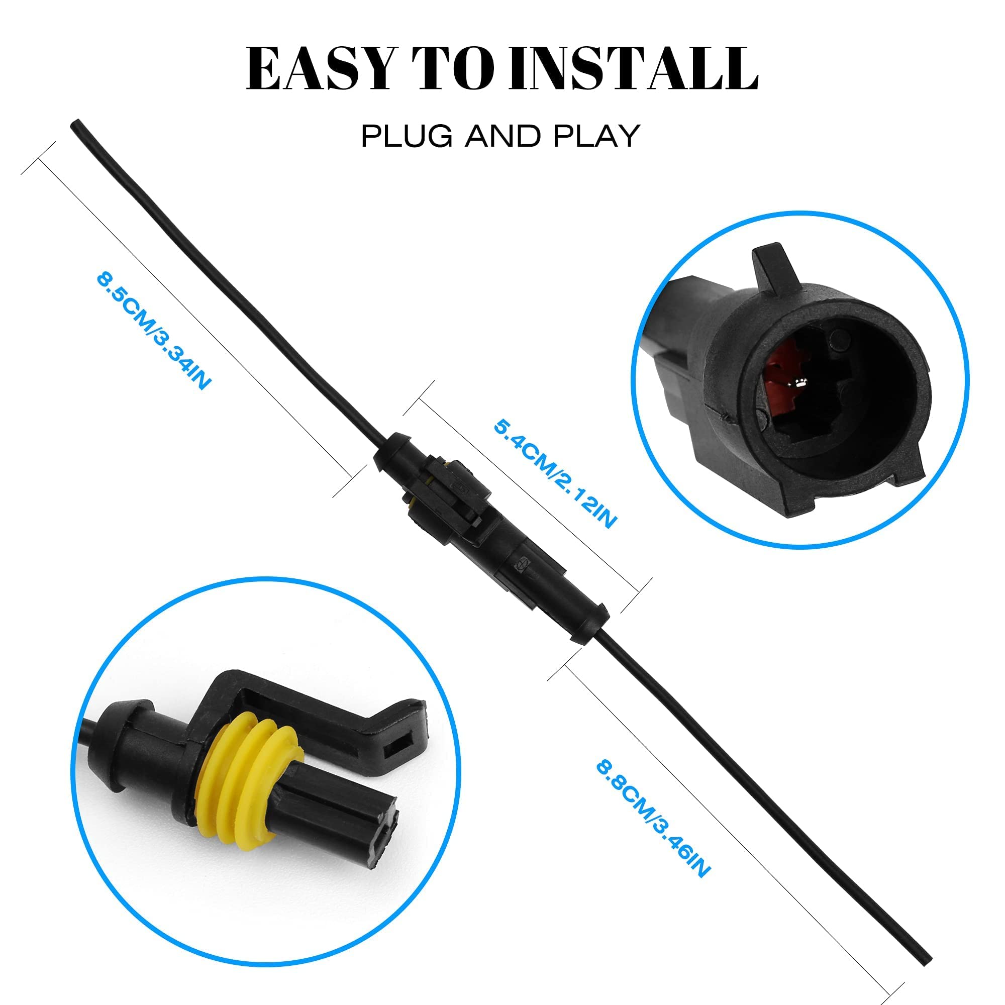 1 Pin Connector Waterproof Connector Plug,Male And Female Way Wire Suitable For Car Truck, Boat And Other Wire Connection 10 Pac