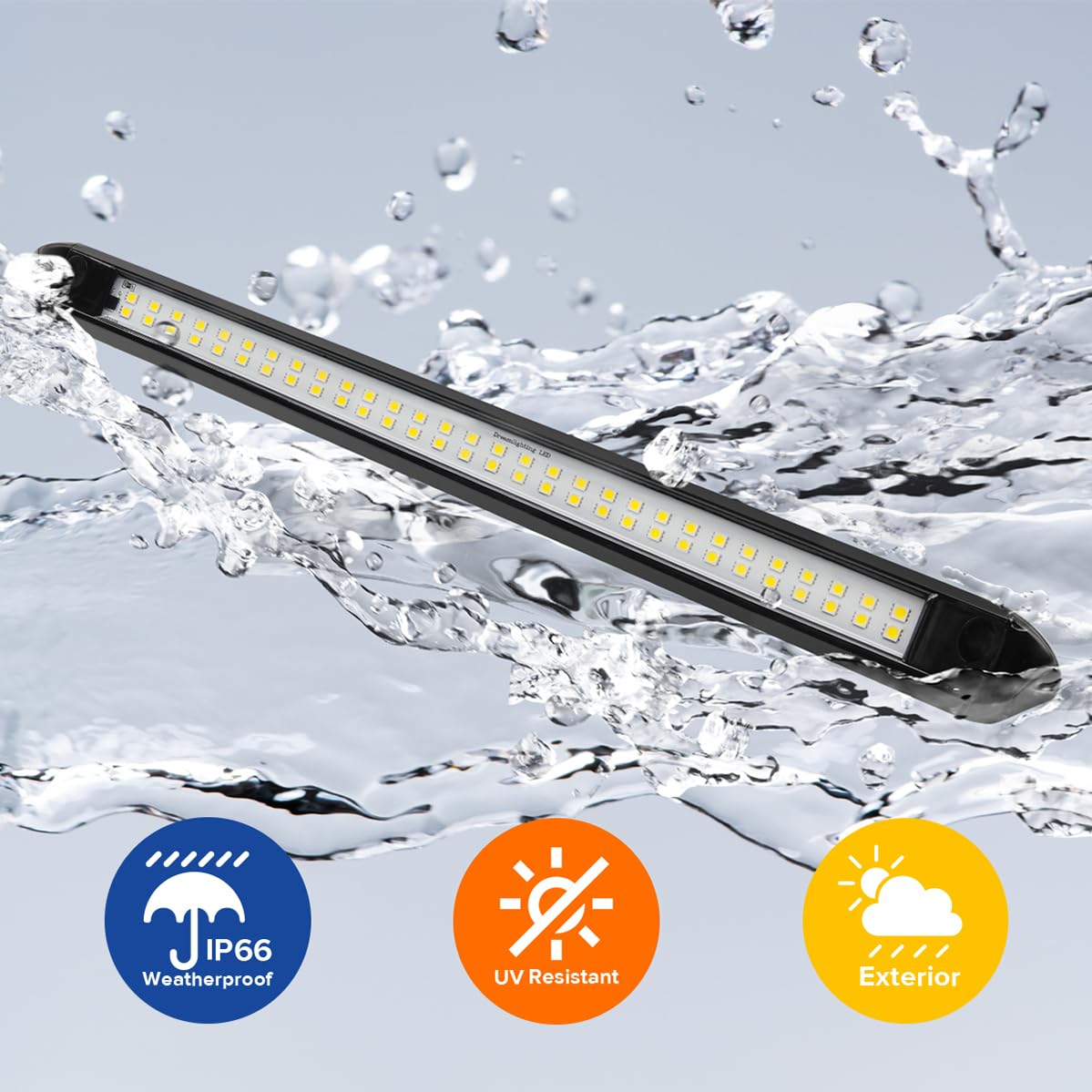 Dream Lighting Rv Awning Lights Camper Outside Porch Light Trailer Exterior Led Flood Light Bar 800 Lumen White Lighting 22Inch