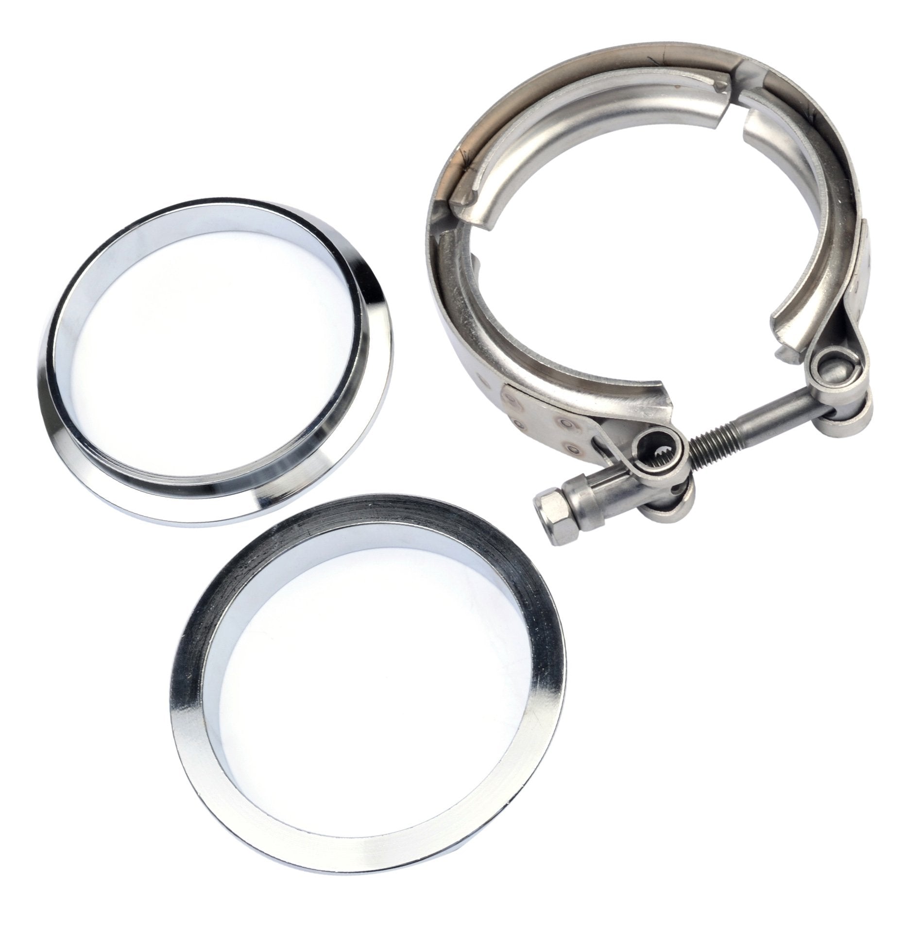 Sykrss 3.0'' Universal Stainless Steel V Band Clamp Flat Flange Kit Assembly