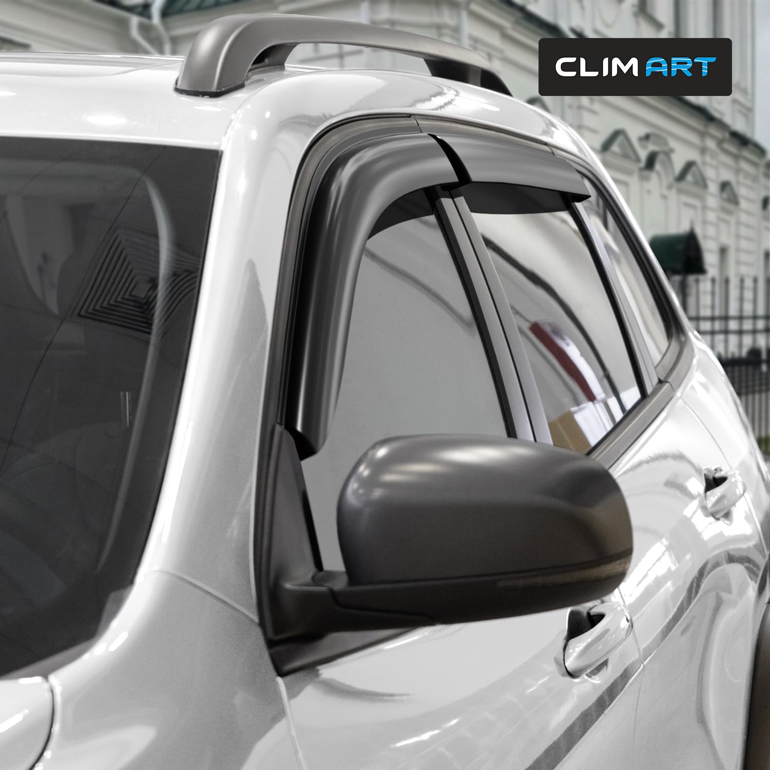 Clim Art Incredibly Durable Rain Guards For Jeep Cherokee 2014-2023, Original Tape-On Window Deflectors, Vent Deflector, Window