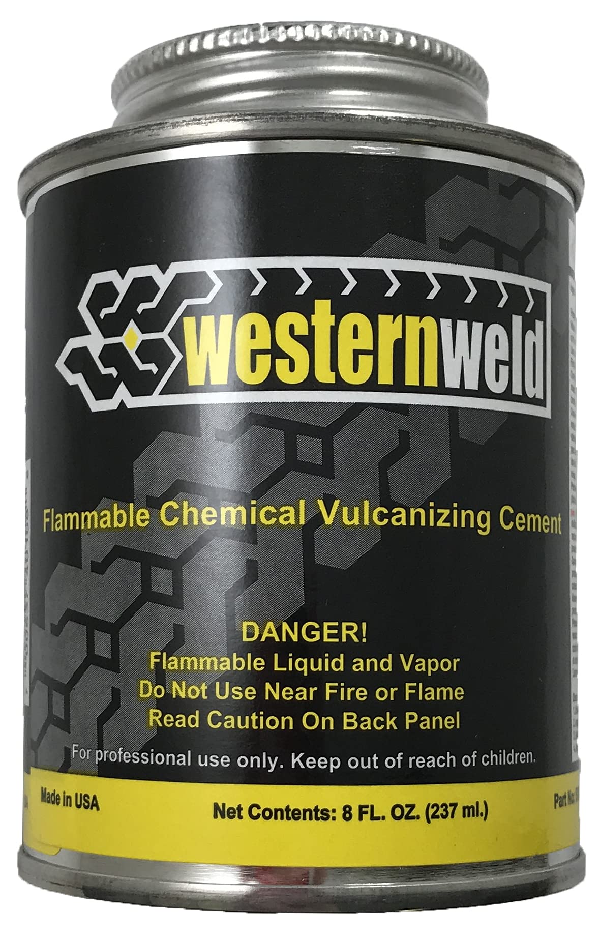Western Weld Clear All Purpose Tire Repair Vulcanizing Cement Brush Top Can 8 Oz