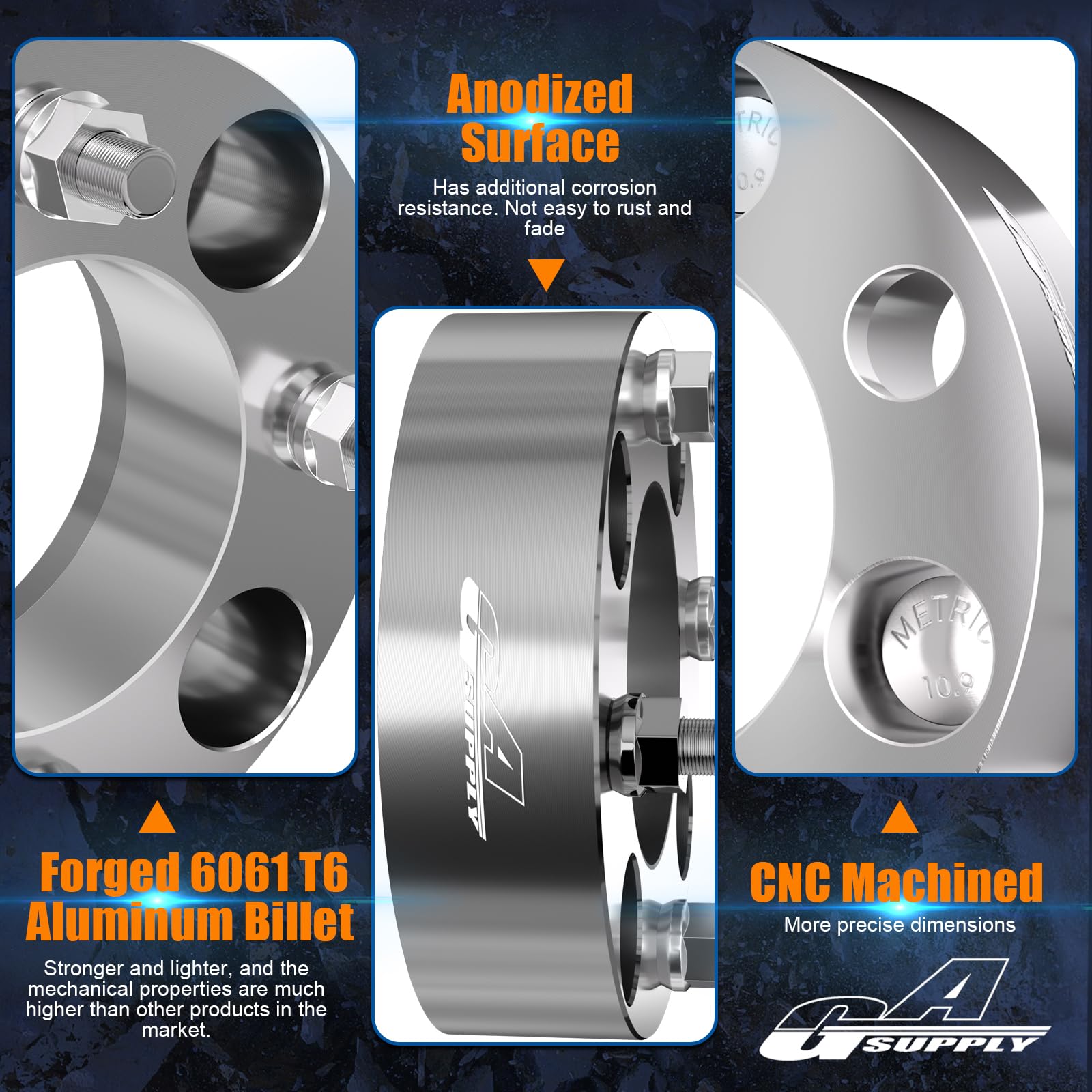 Gasupply Atv Wheel Spacers 4X110, Compatible With Cfmoto, Segway, Yamaha, 1.5'' 38Mm Wheel Spacer Adapters Black 74Mm Hub Bore W