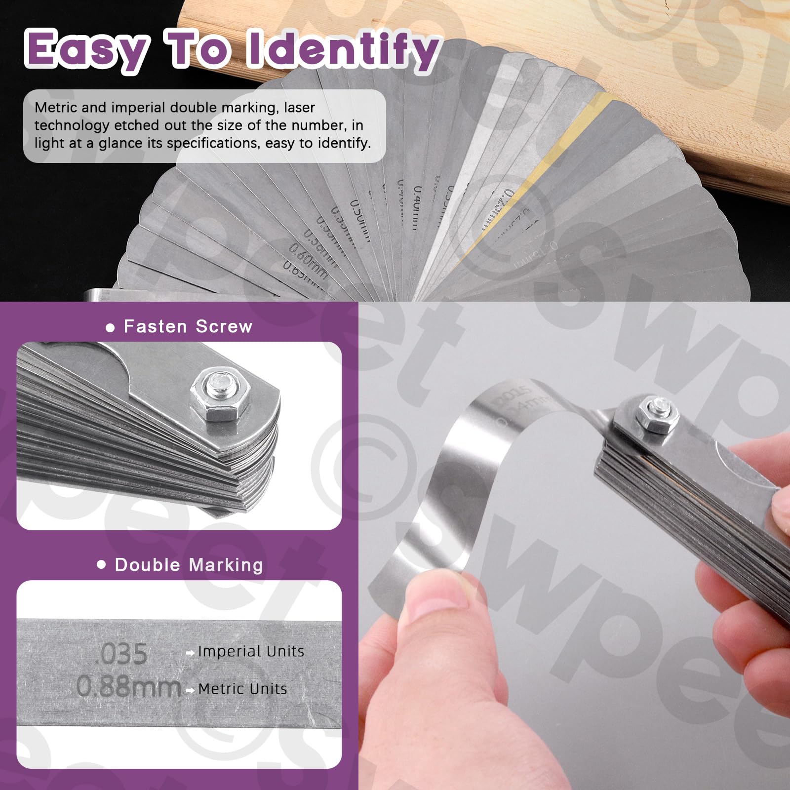 Swpeet 4Pcs Adjusting Valves Tools Set, Motorcycle Engine Valve Screw Adjusting, Include Square Hole Tool, Hexagonal Hole Tool,