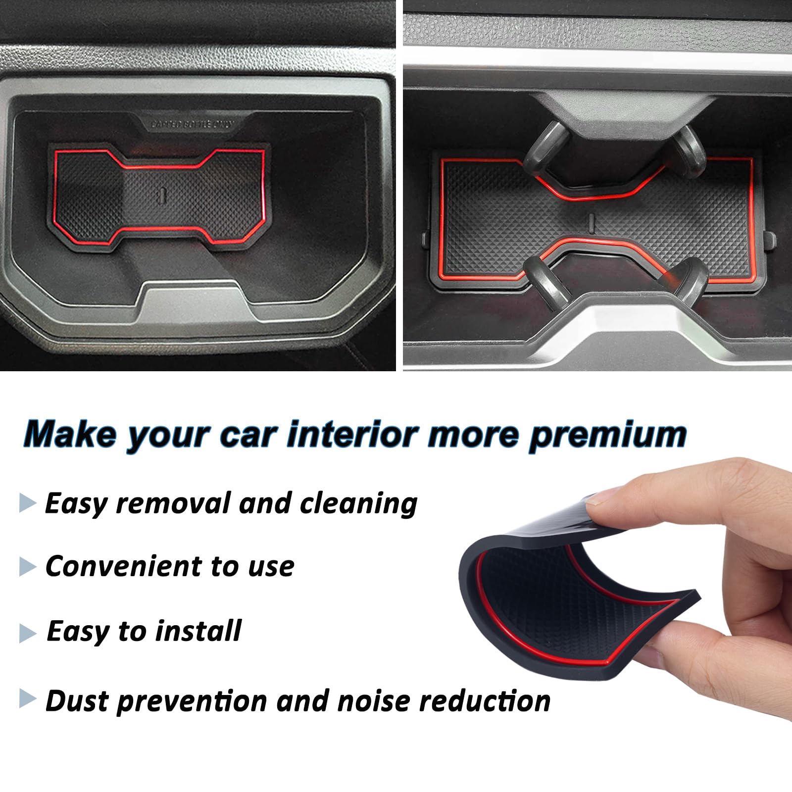 Premium Custom Liner Mat Compatible With 2024 2025 Toyota Tacoma(4Th Gen) Double Cab Accessories Center Console, Door Pocket And