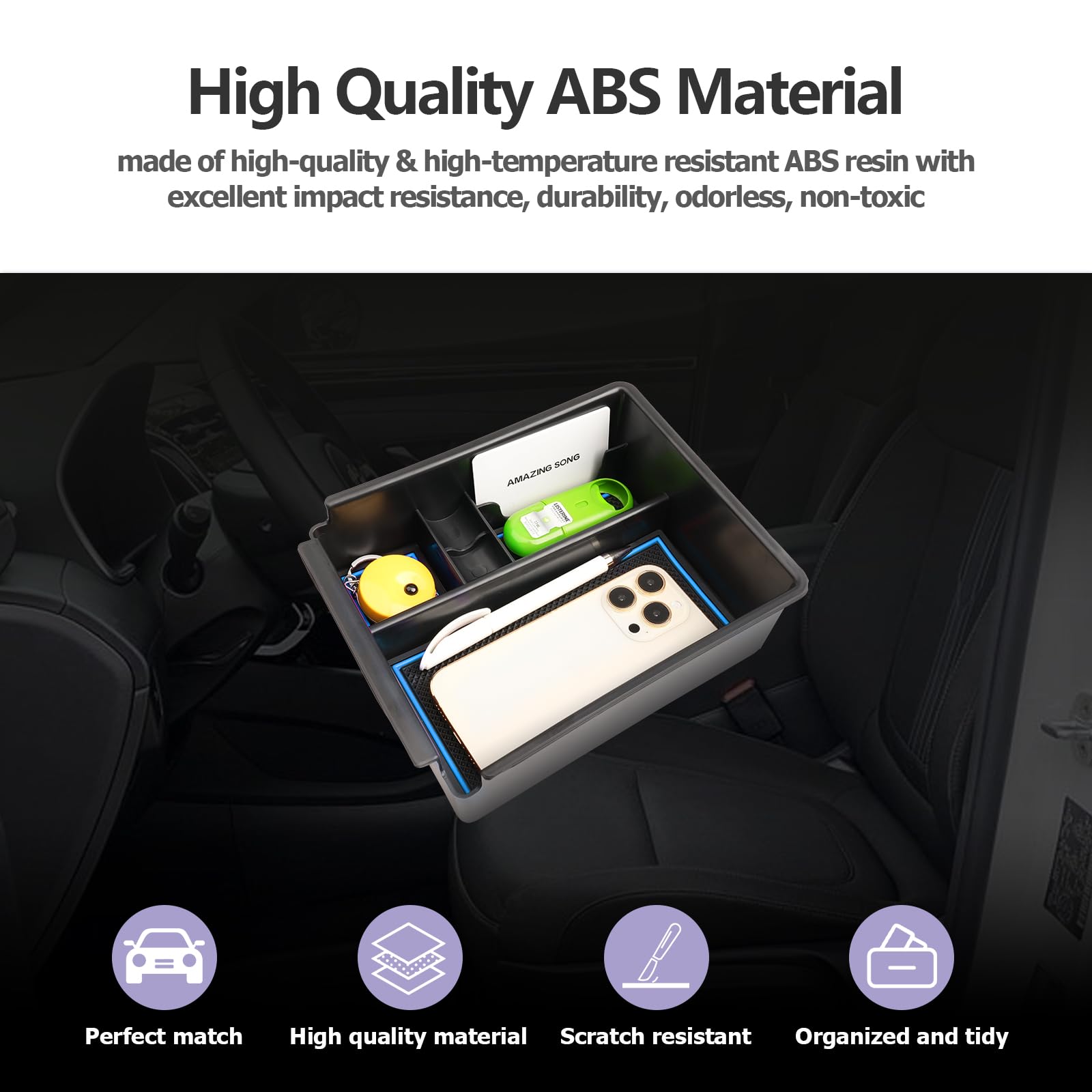 LUWU 2023 2024 Hynudai Tucson Center Console Organizer 2022-2024 Tucson NX4 Armrest Storage 2024 Tucson Console Organizer Tray T