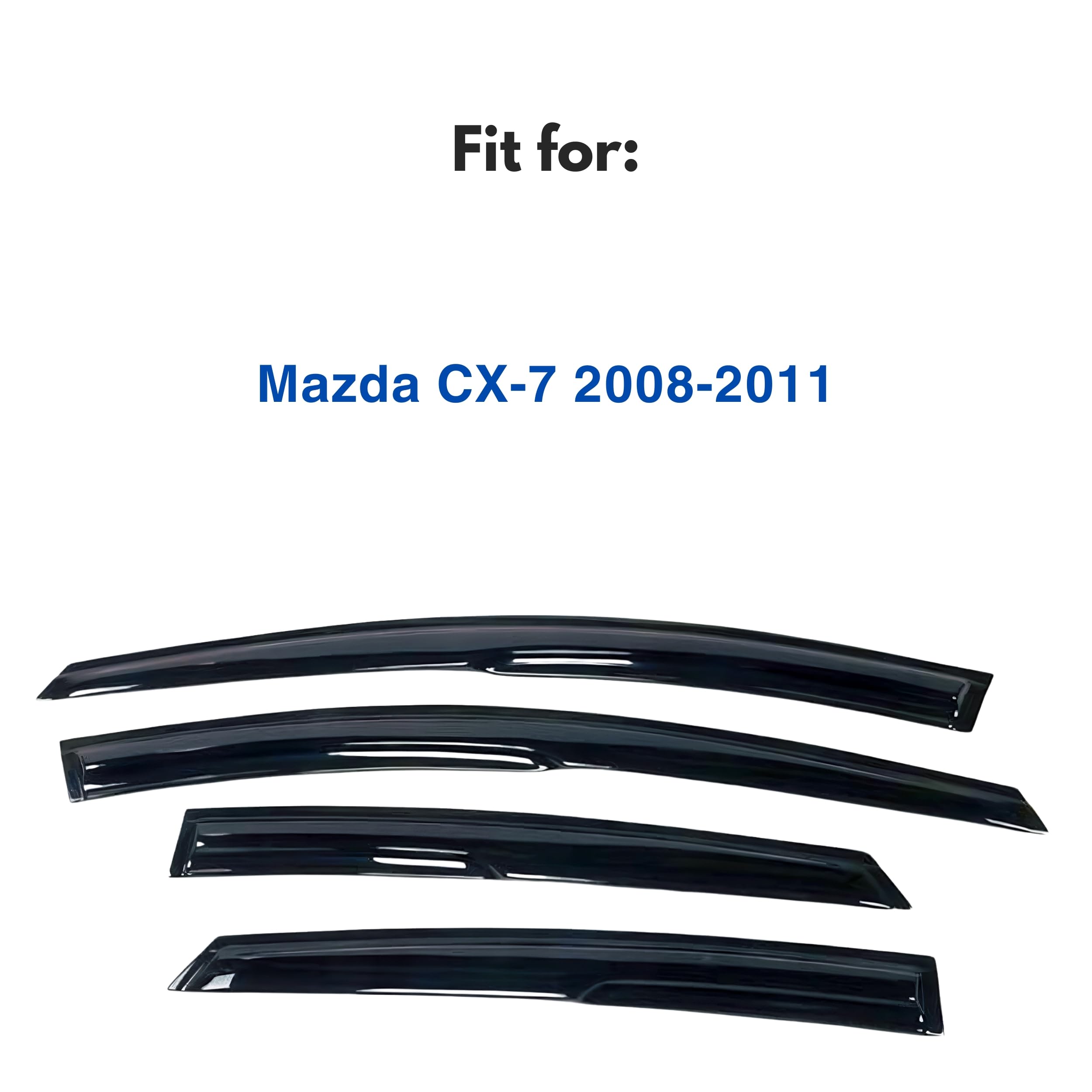 Ig Window Visor For Mazda Cx-7 2008-2011 (Cx7), Rain Guard Tape-On Extra Durable Sun Wind Side Vent Window Deflector Mugen Style