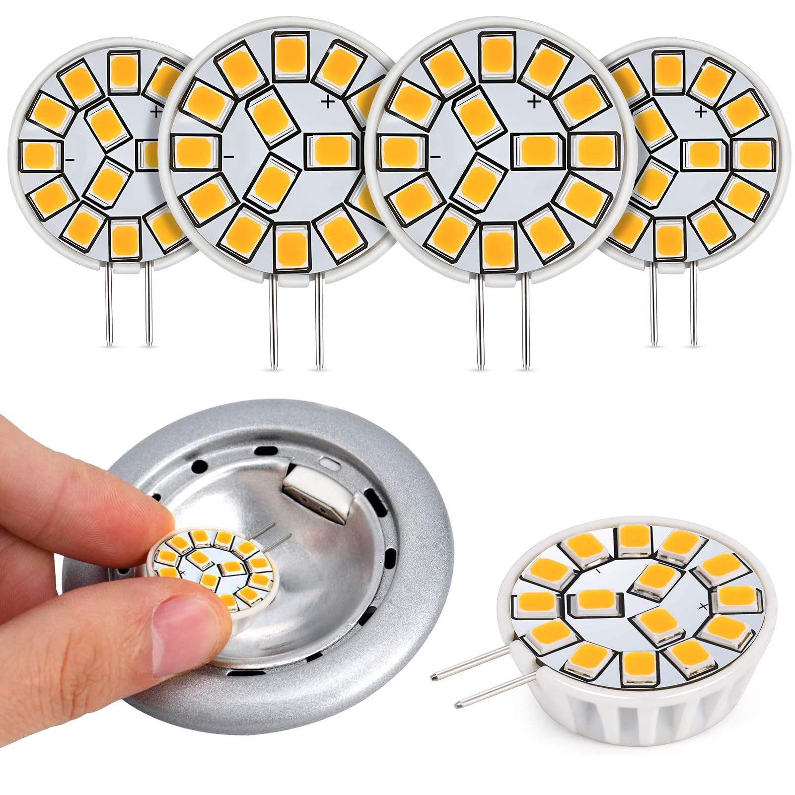 Kohree G4 LED Bulb 12V AC/DC Bi-Pin Base Ceiling Recessed Puck Light Bulb LED Replacement Halogen Bulb 20W Equivalent for RV Cam