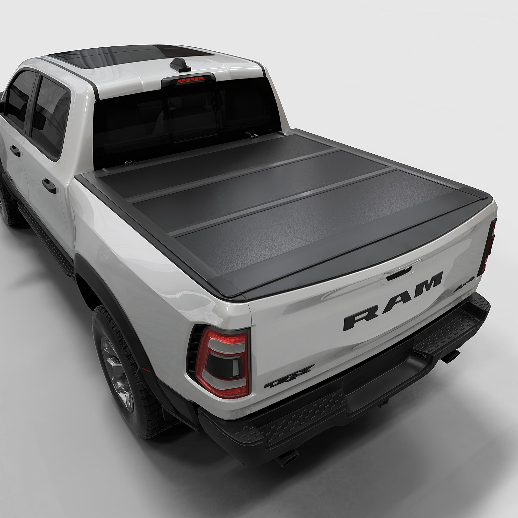 Toptiny Low Profile Hard Folding Truck Bed Tonneau Cover Fits 2019-2025 Dodge Ram 6'4'' Bed (76.3'')