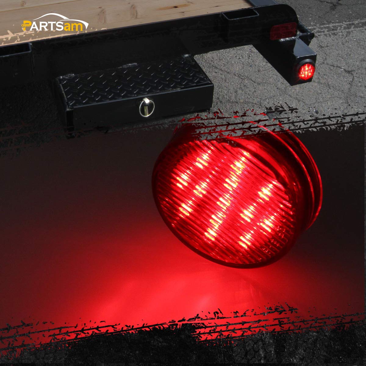 Partsam 10X 2.5 Round Red 13 Led Side Marker Clearance Lights For 12V Trailer Truck, Universal Use, Sealed Waterproof