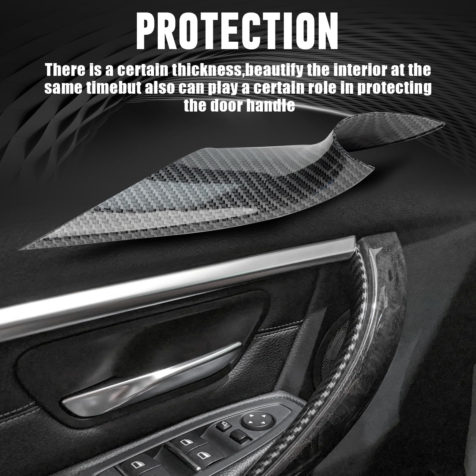 WEILEITE Front Interior Inner Inside Door Pull Handle Grab Cover Fit for BMW 320,328,330,335,M3 3 Series F30/F31/F34/F80 2012-20