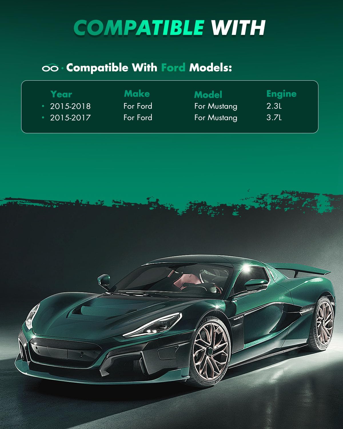 Scitoo Rear Disc Brake Pad Set 4Pcs W/Hardware Fit For Ford For Mustang 2015 2016 2017 2018