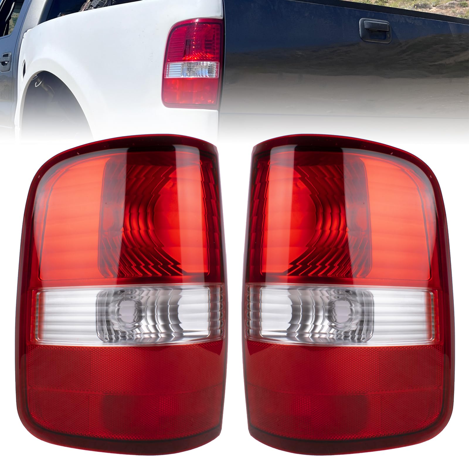 Boine Tail Light Compatible With 2004 2005 2006 2007 2008 Ford F150 F-150 Driver And Passenger Side Rear Light Brake Lamps