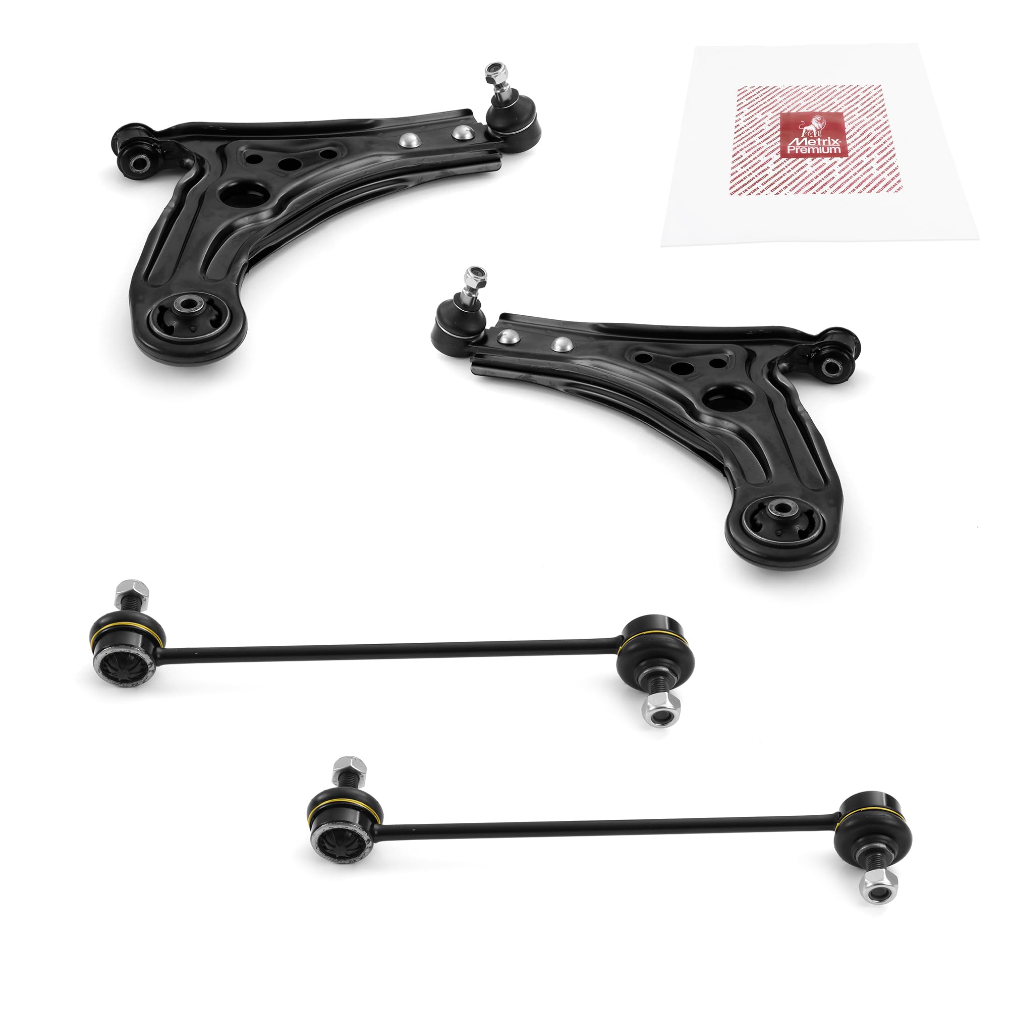 Metrix Premium Chassis Parts - 4 Pc Front Lower Control Arm & Front Sway Bar Stabilizer End Link Kit Fits 06-11 Chevrolet Aveo5,