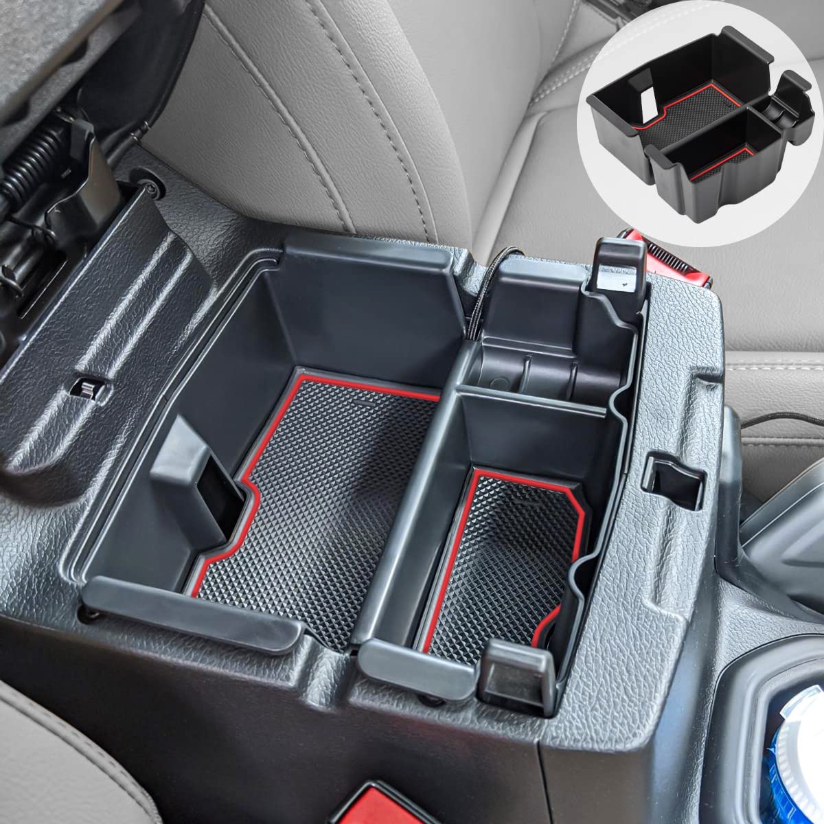 Edbetos Center Console Organizer Tray Compatible With Jeep Wrangler Jl/Jlu 2018-2021 2022 2023 2024 And Gladiator Jt Truck 2020-2023 Insert Accessories - Won'T Covers The Light Inside (Red Trim)