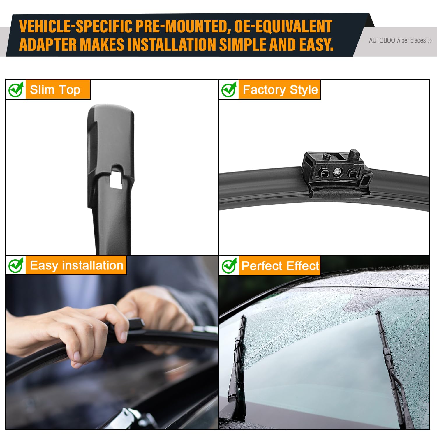 Autoboo 26''+24'' Windshield Wipers Replacement For Mercedes-Benz Sprinter 1500 2500 3500 2019 2020 2021 2022 2023 -Original Equ