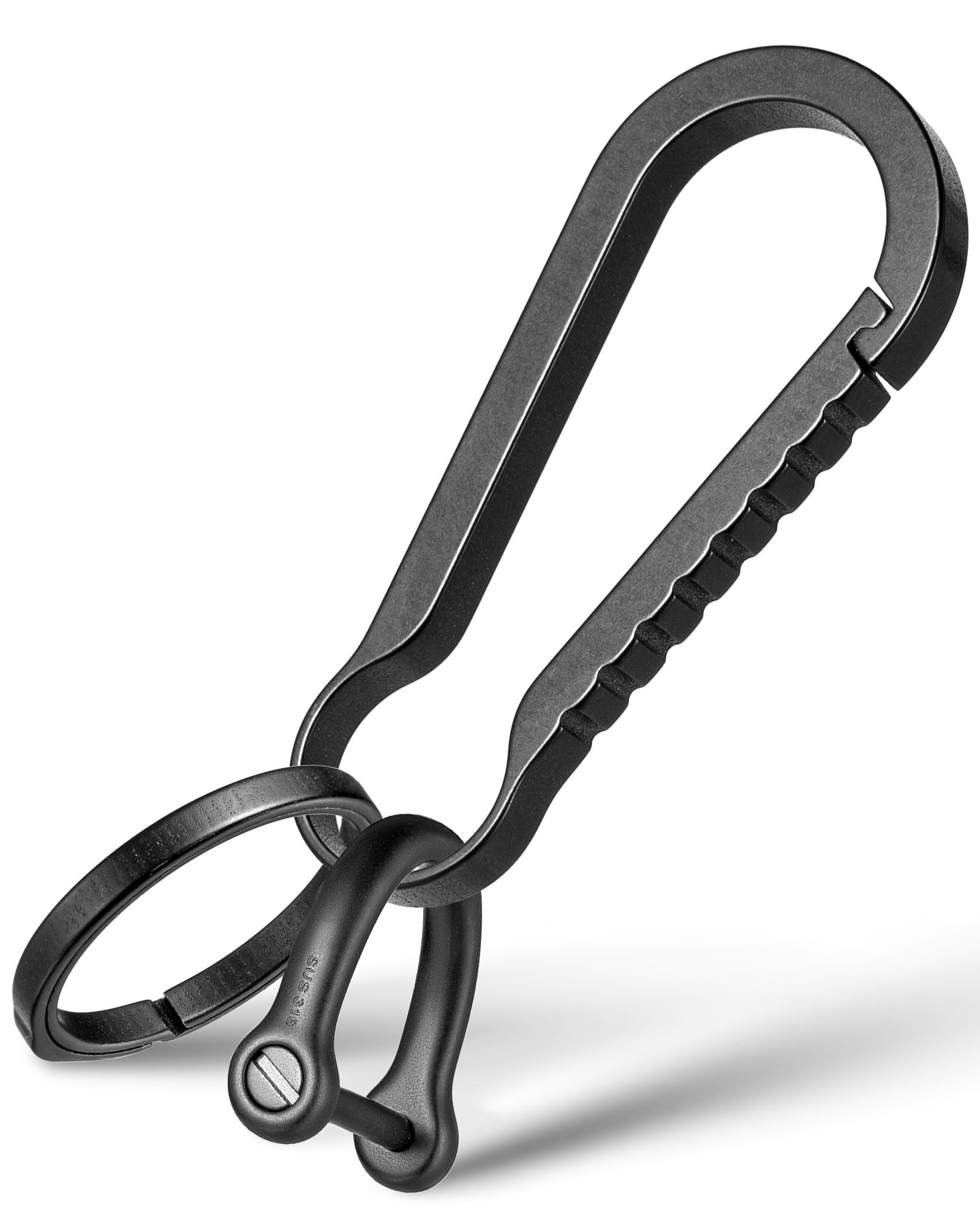 Fegve Key Fob Keychain, Key Rings For Car Keys,Titanium Key Chain Clip With Side-Pushing Keyring & 2/3Inch D Ring Keychain For M