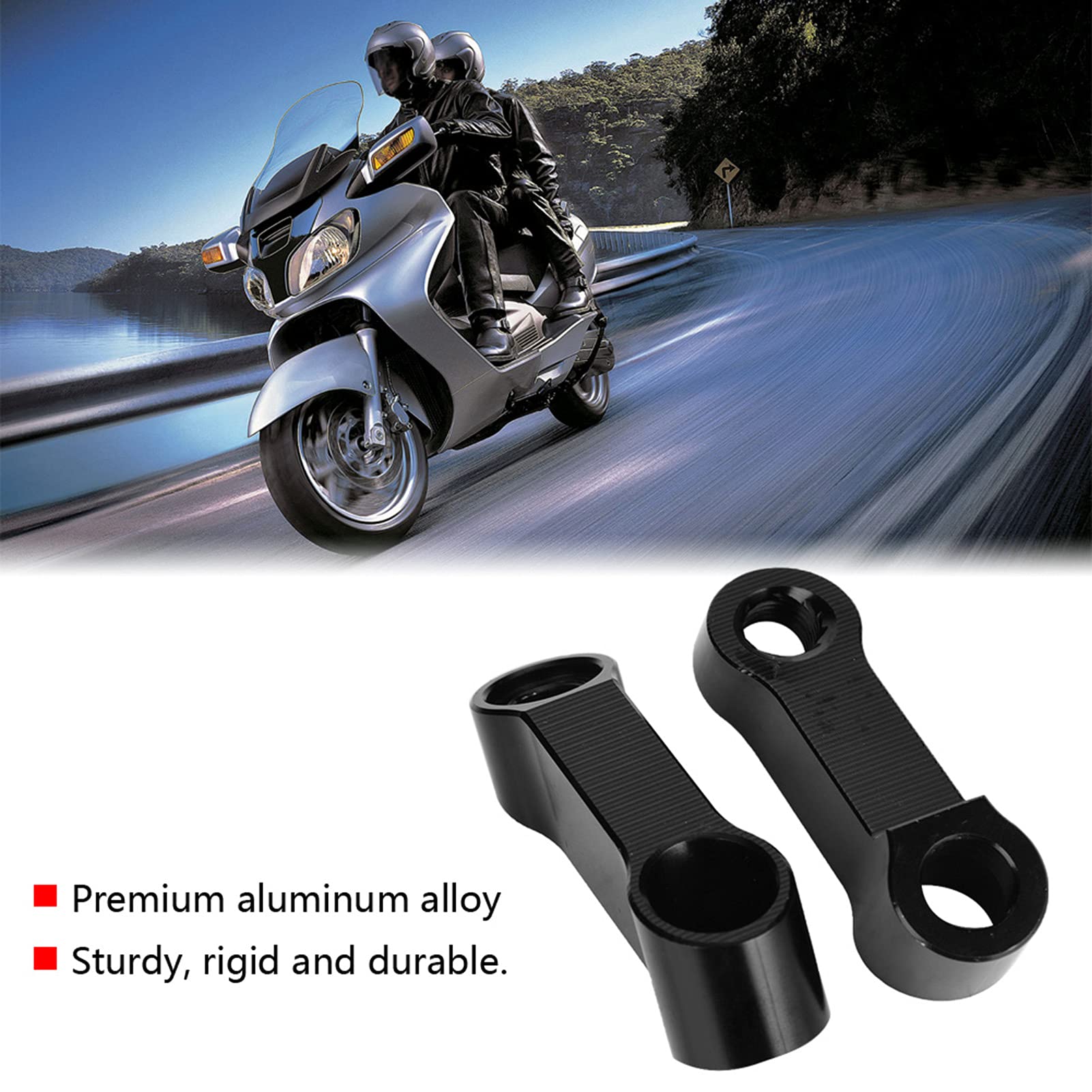 Watris Veiyi Motorcycle Mirror Extenders, Motorcycle Rearview Mirror Adapter, Aluminum Alloy Mirror Adapter, Motorcycle Mirror M