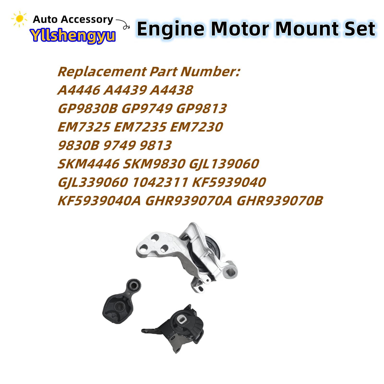 3pcs Engine Motor Mount Kit Compatible with Mazda 3 2014-2018 2.0L/Mazda 6 2014-2017 2.5L/ Mazda CX5 2014-2016 2.5L Replacement