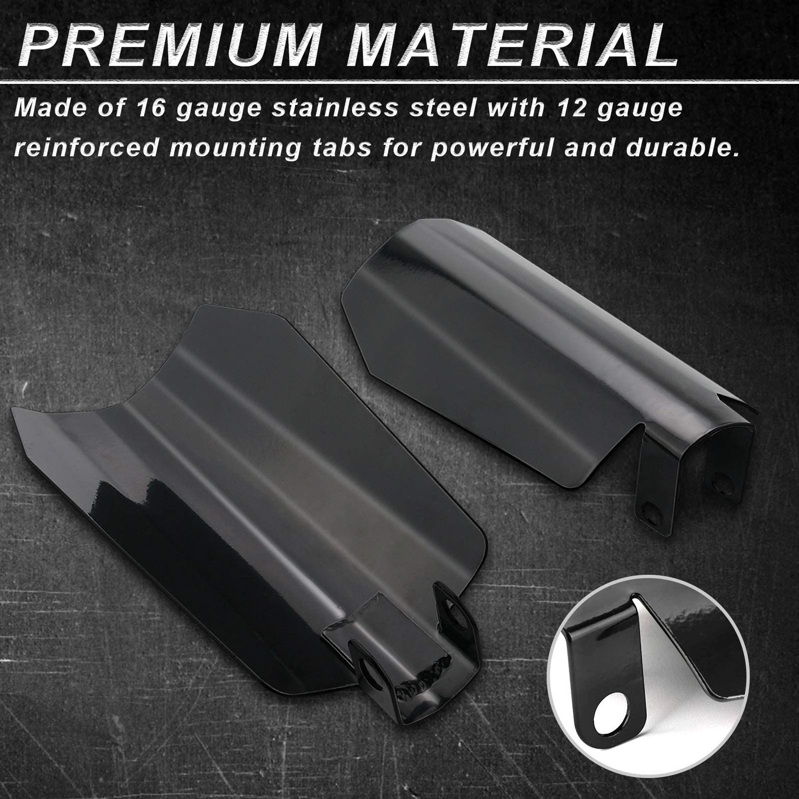 Starknightmt Motorcycle Handguards Black Coffin Cut Stainless Steel Hand Guards Compatible With Touring Models Street Glide Road King Road Glide Electra Glide 2014-2022 With Hydraulic Clutch (Large)