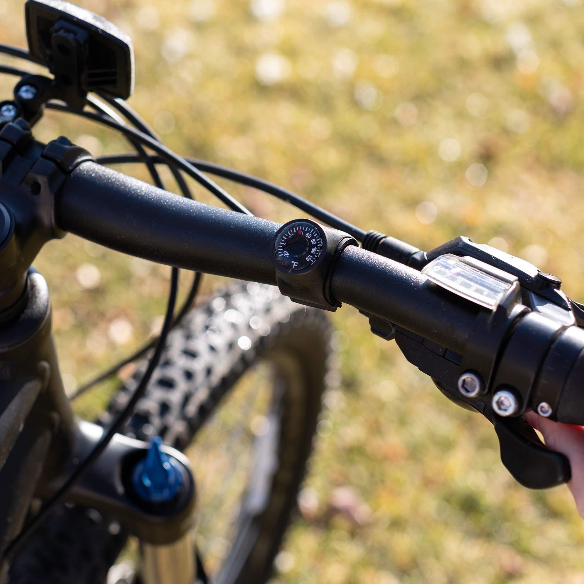 Sun Company Clip-on Bike Thermometer | Bicycle Handlebar Temperature Gauge and Cycling Accessory | Rugged Handle Bar Thermometer